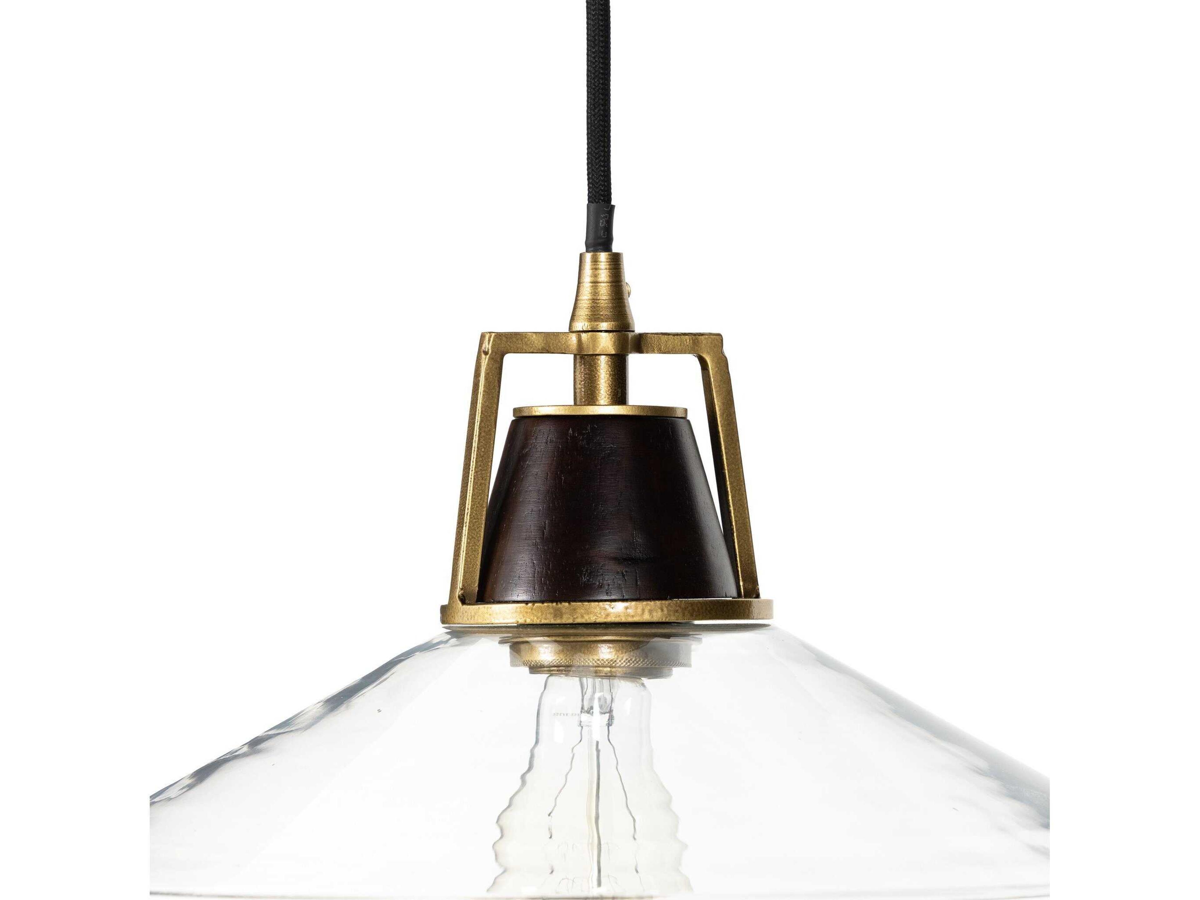 Four Hands Hutton 1-Light Brass Glass Dome Linear Pendant
