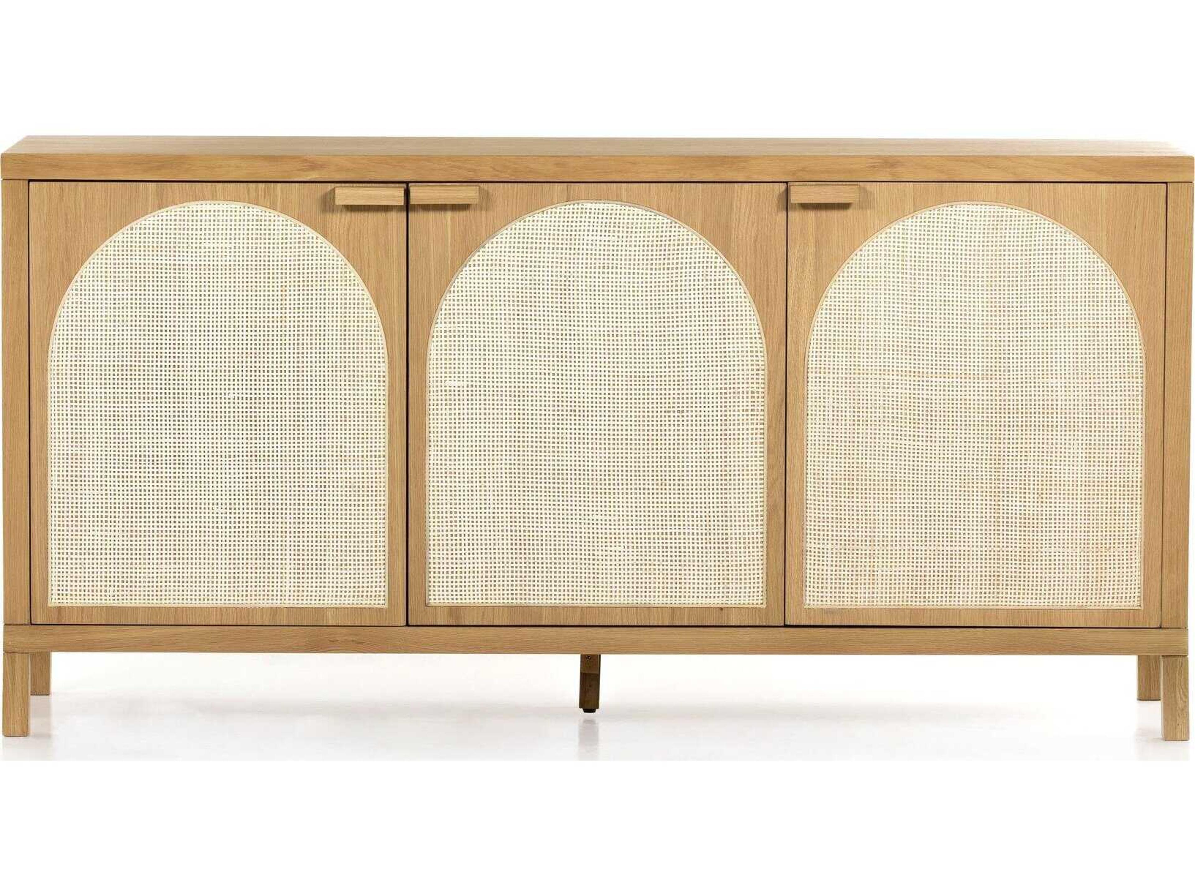 Luxecor Globetrotter Allegra 69" Oak Wood Honey Light Natural Cane Sideboard