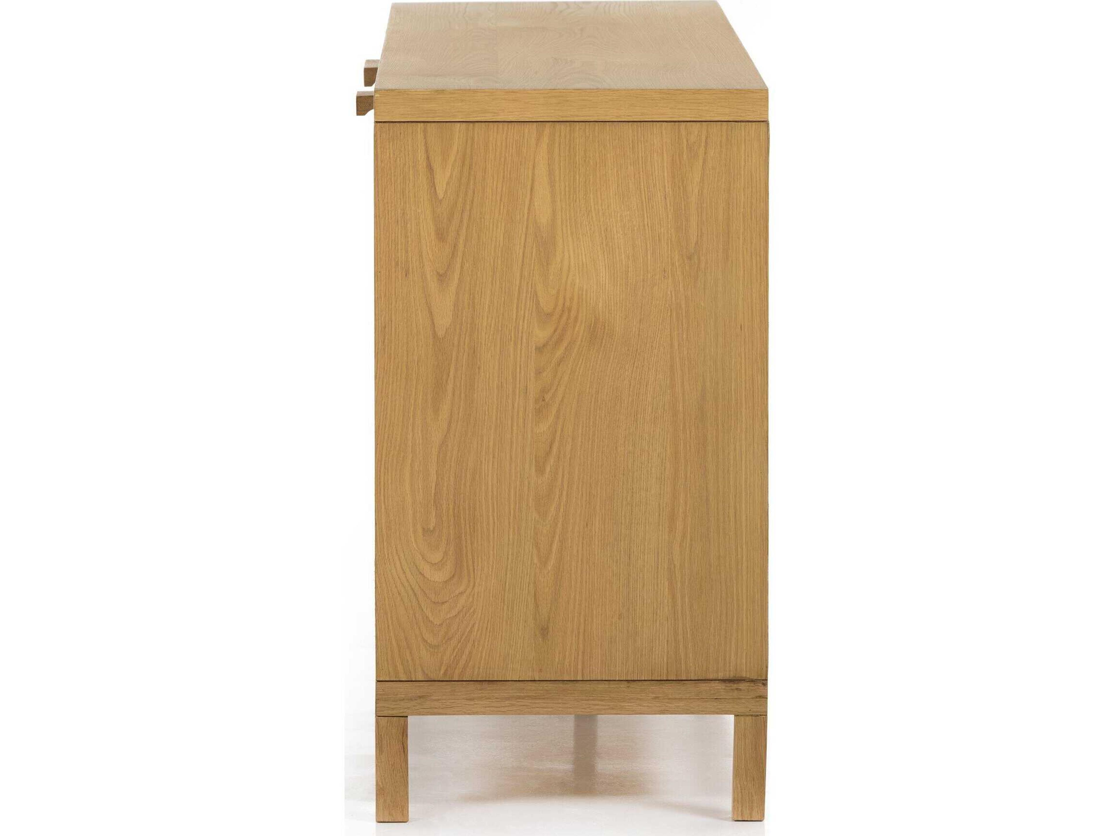 Luxecor Globetrotter Allegra 69" Oak Wood Honey Light Natural Cane Sideboard
