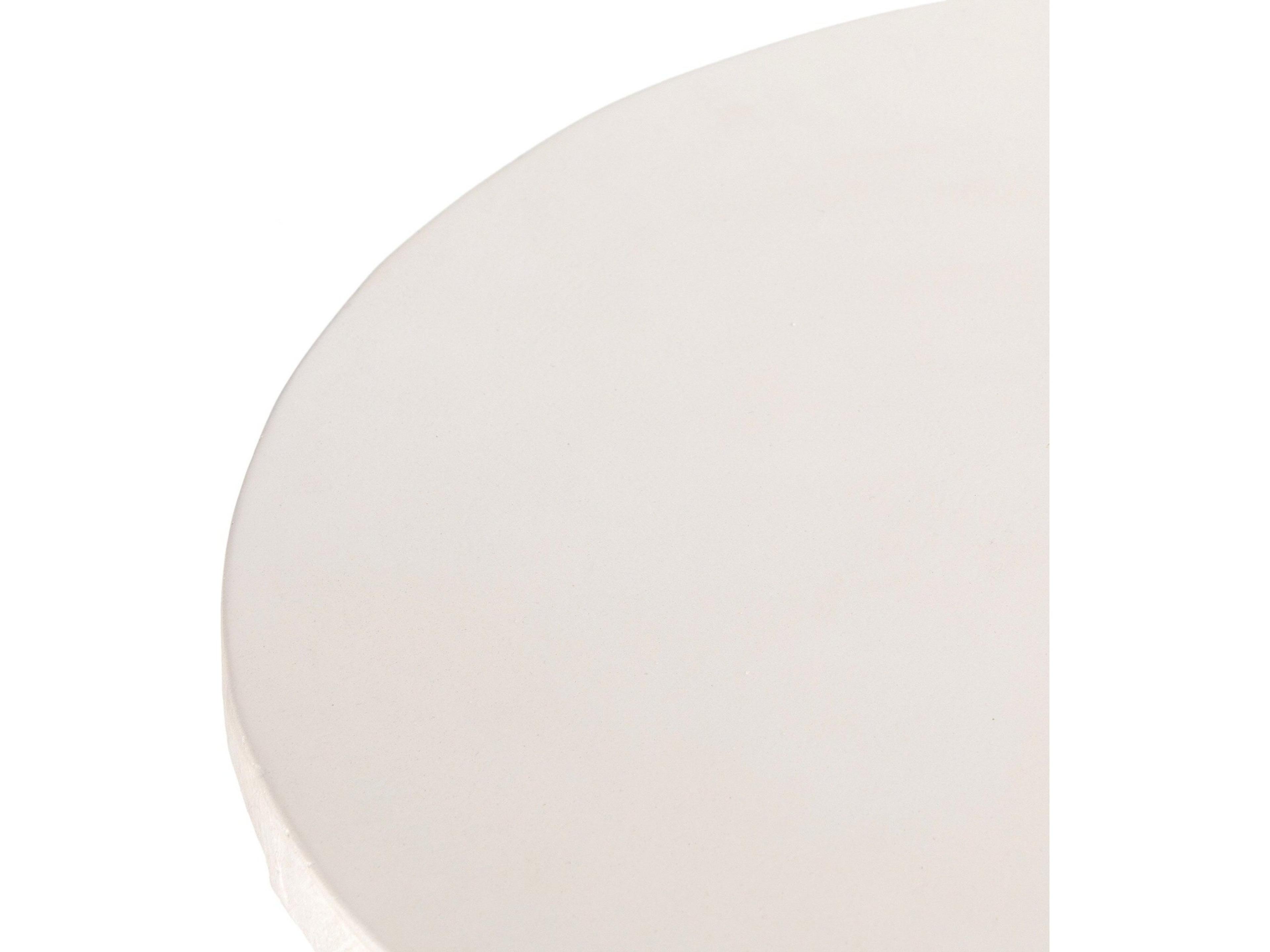 Four Hands Constantine Parra Round Plaster Molded Concrete White End Table