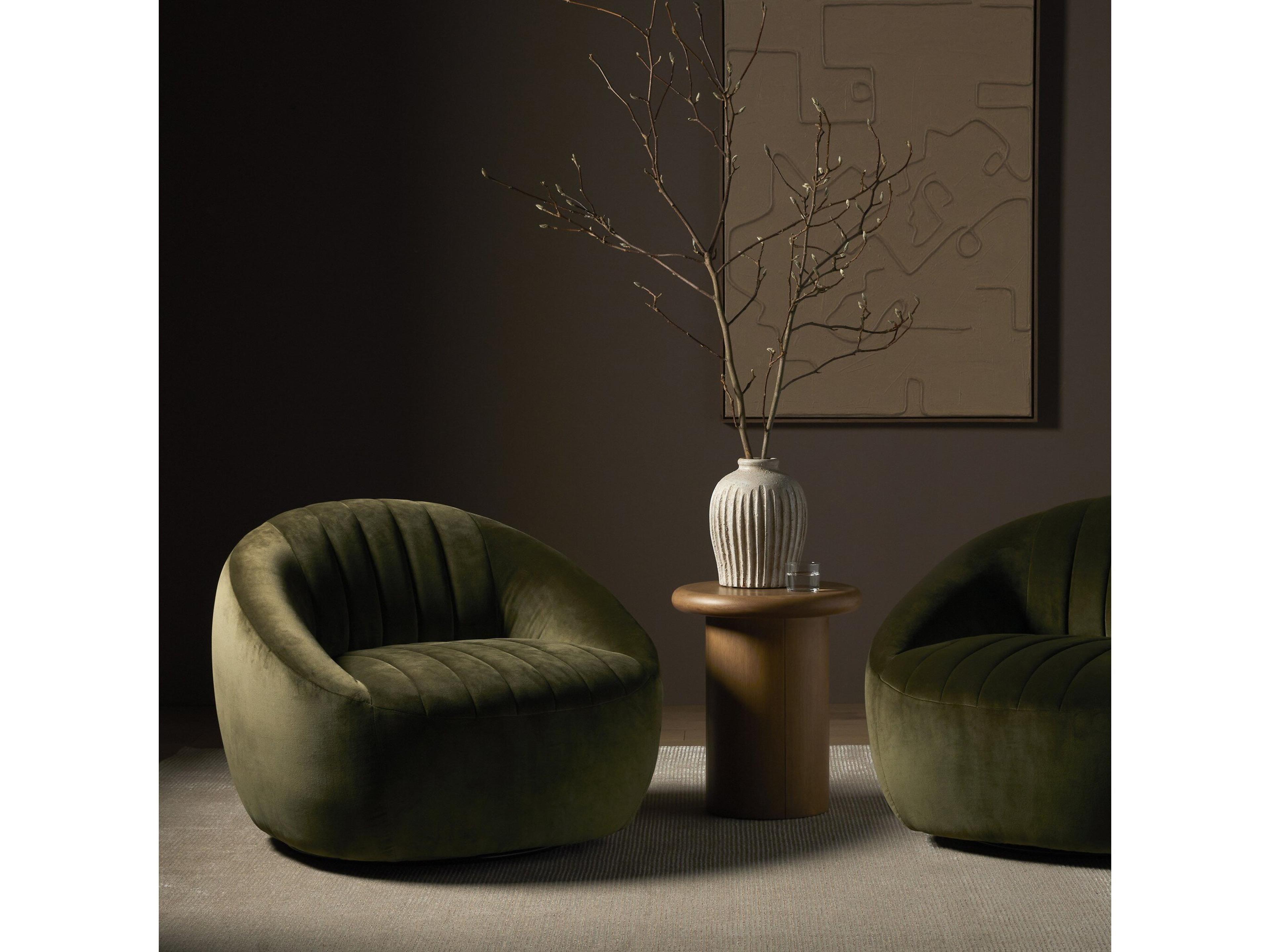 Four Hands Belfast Audie Surrey Olive  Swivel Chair