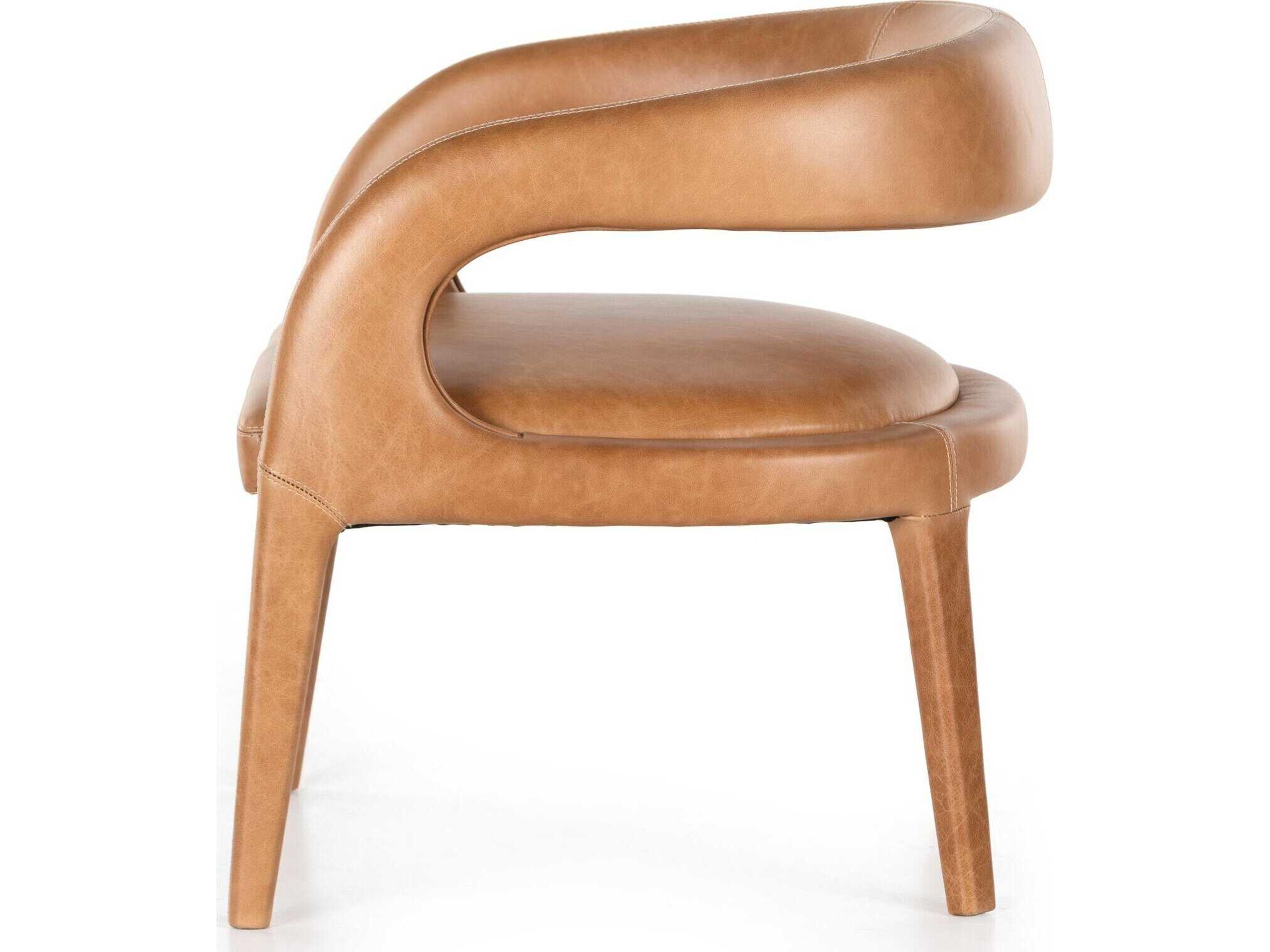 Four Hands Townsend Hawkins Brown Leather Accent Chair