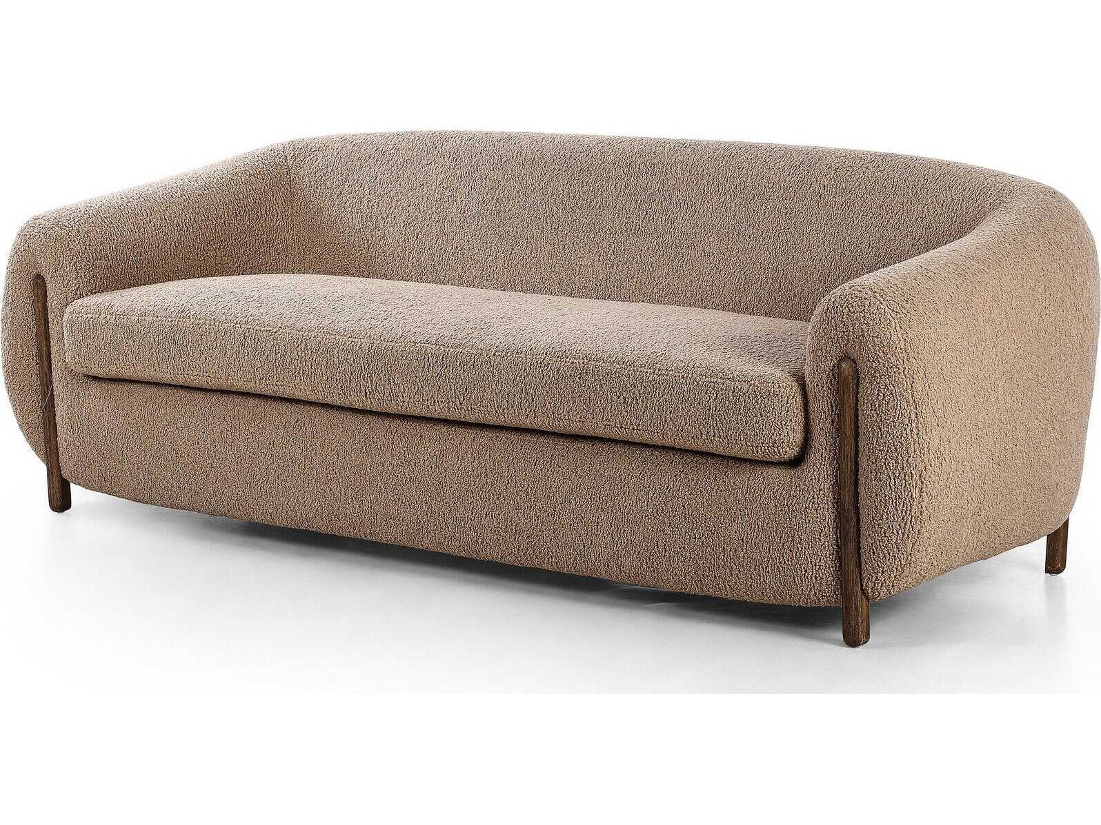 Caswell Lyla Sheepskin Camel Upholstered Sofa