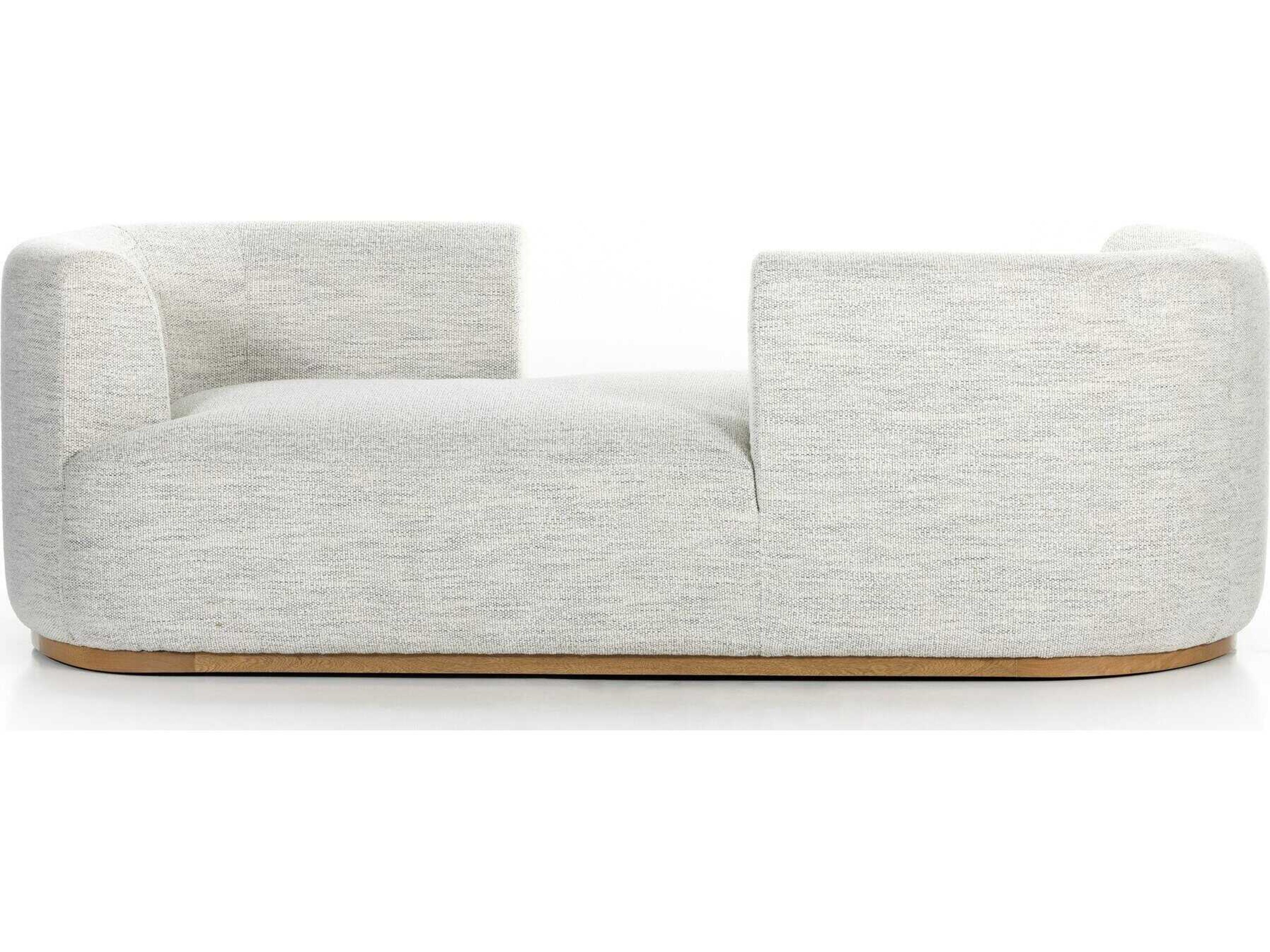 Four Hands Centrale Deandra Tete A Weathered Umber Merino Cotton Gray Upholstered Chaise