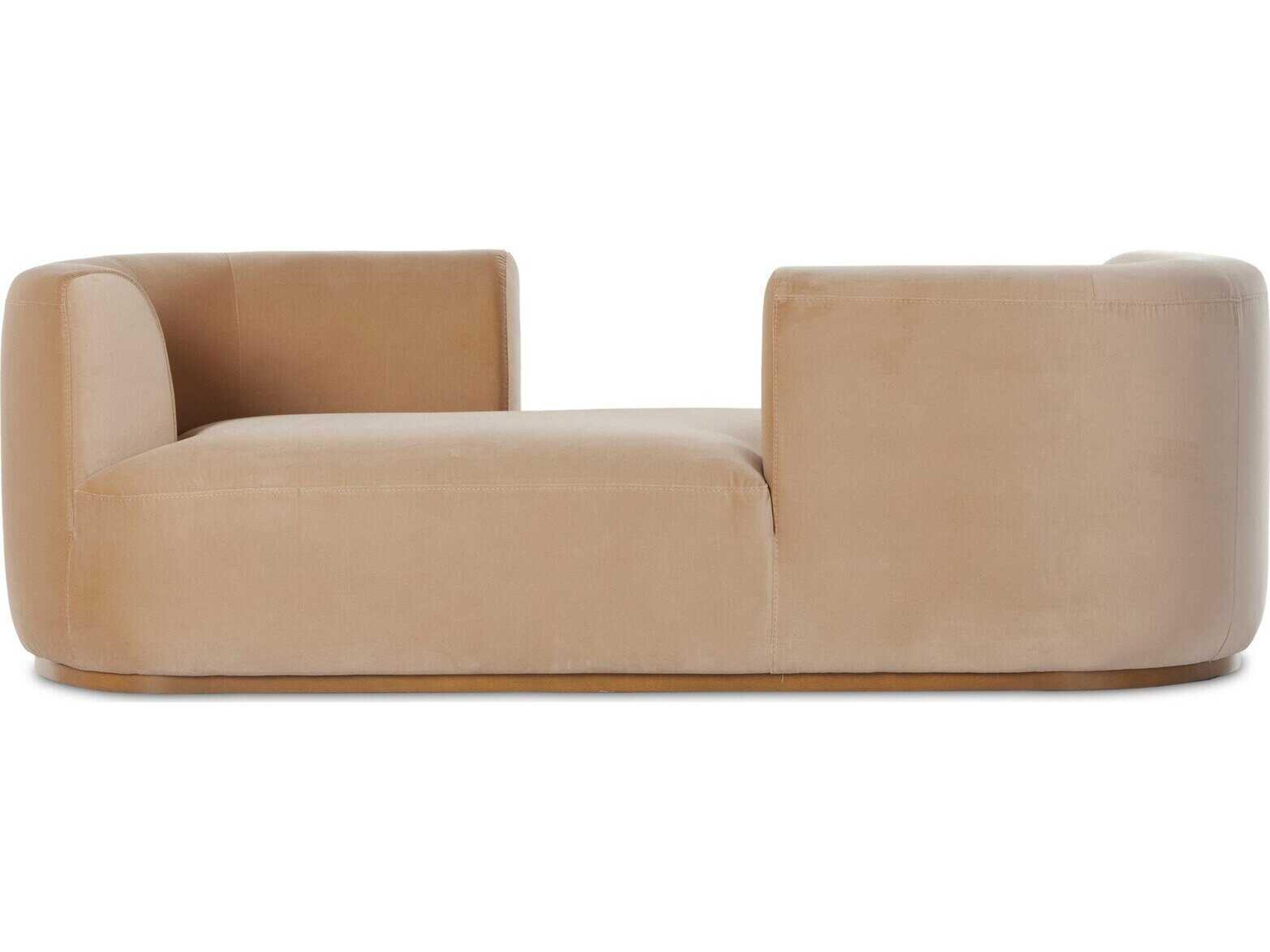 Four Hands Centrale Deandra Surrey Camel Upholstered Tete A Tete Chaise