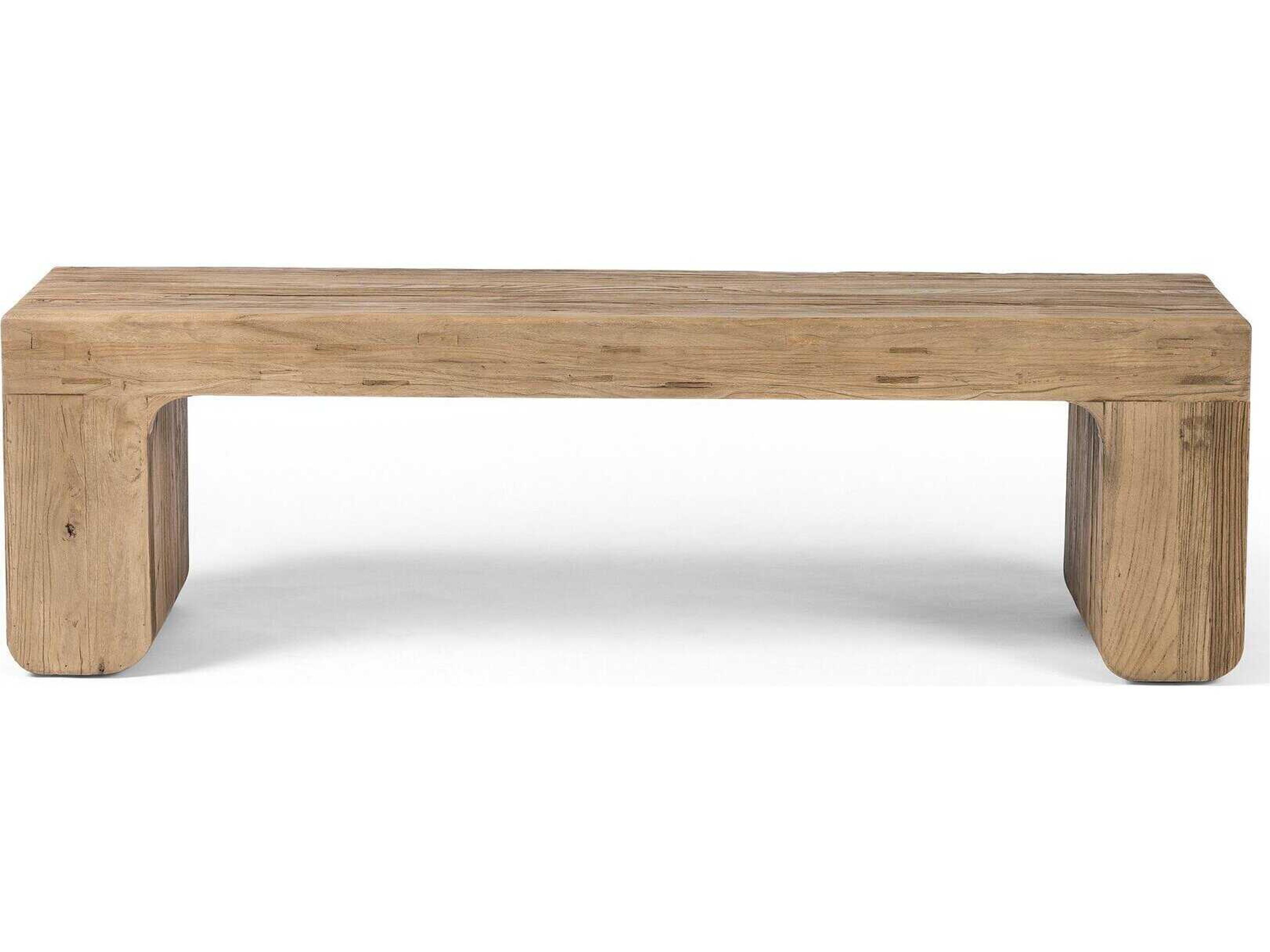 Four Hands Wells Natural Elm Brown Accent Bench