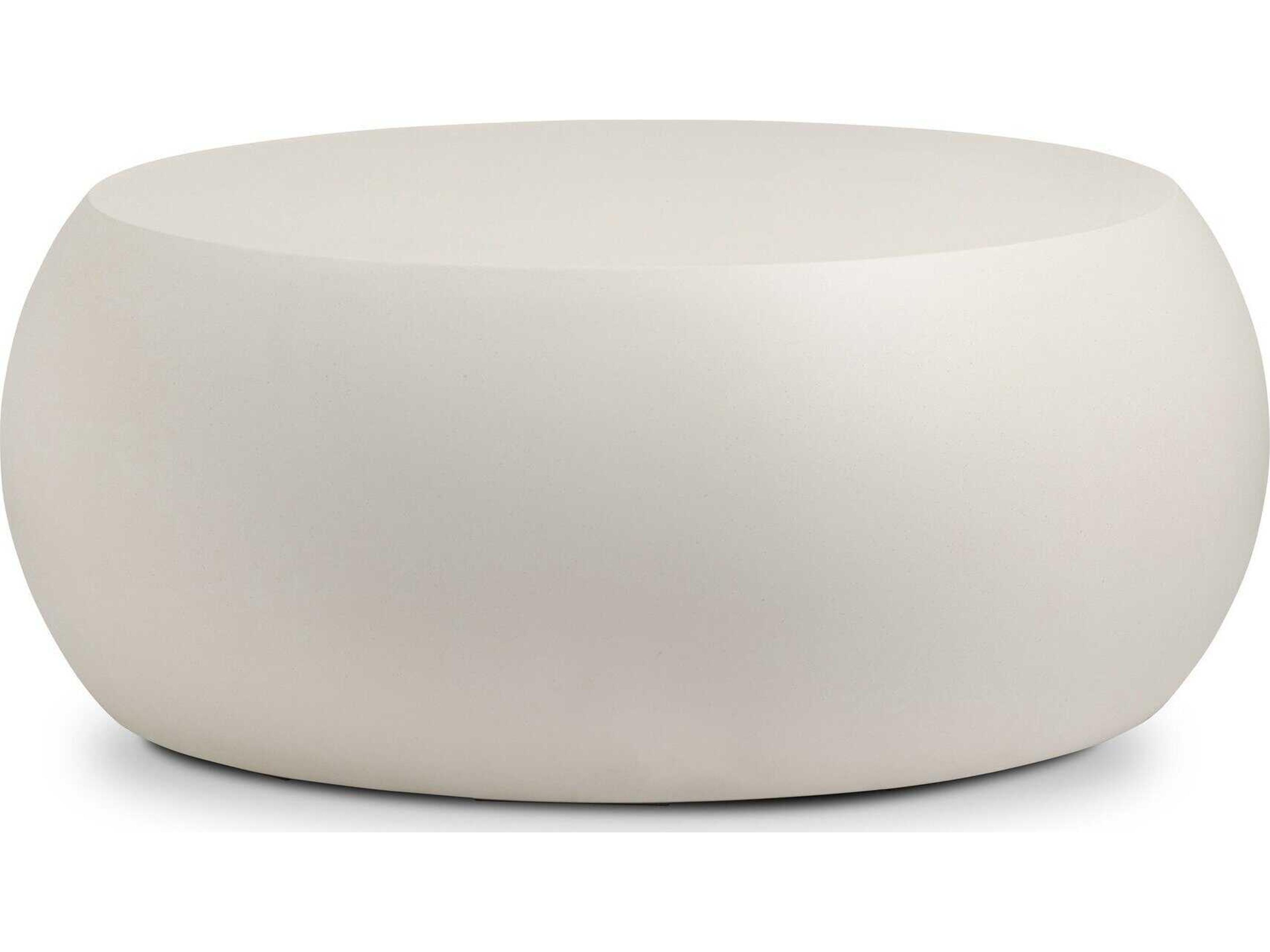 Thayer West Round Concrete Ivory Clay Coffee Table