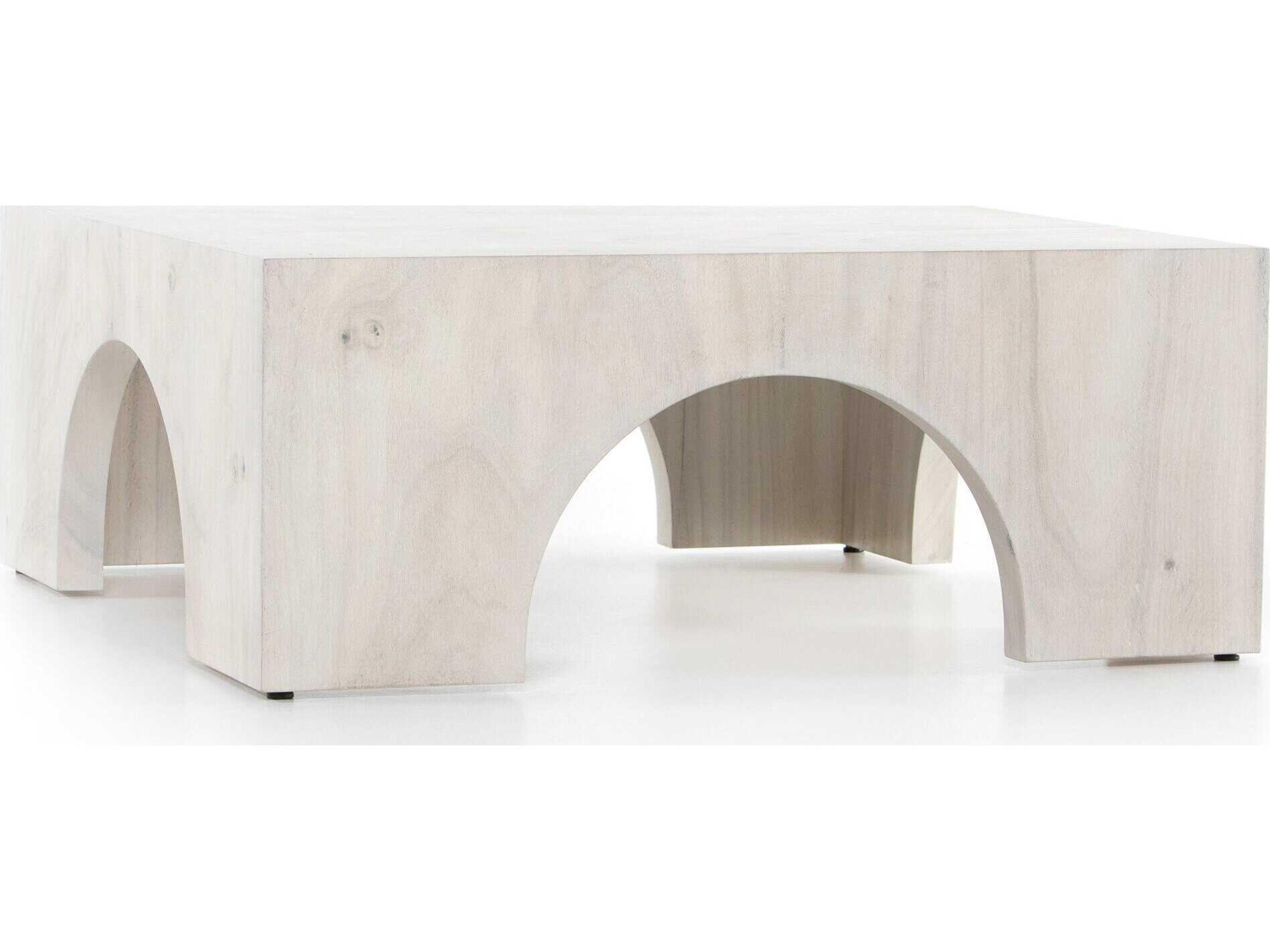 Four Hands Wesson Fausto Square Wood Bleached Guanacaste Coffee Table