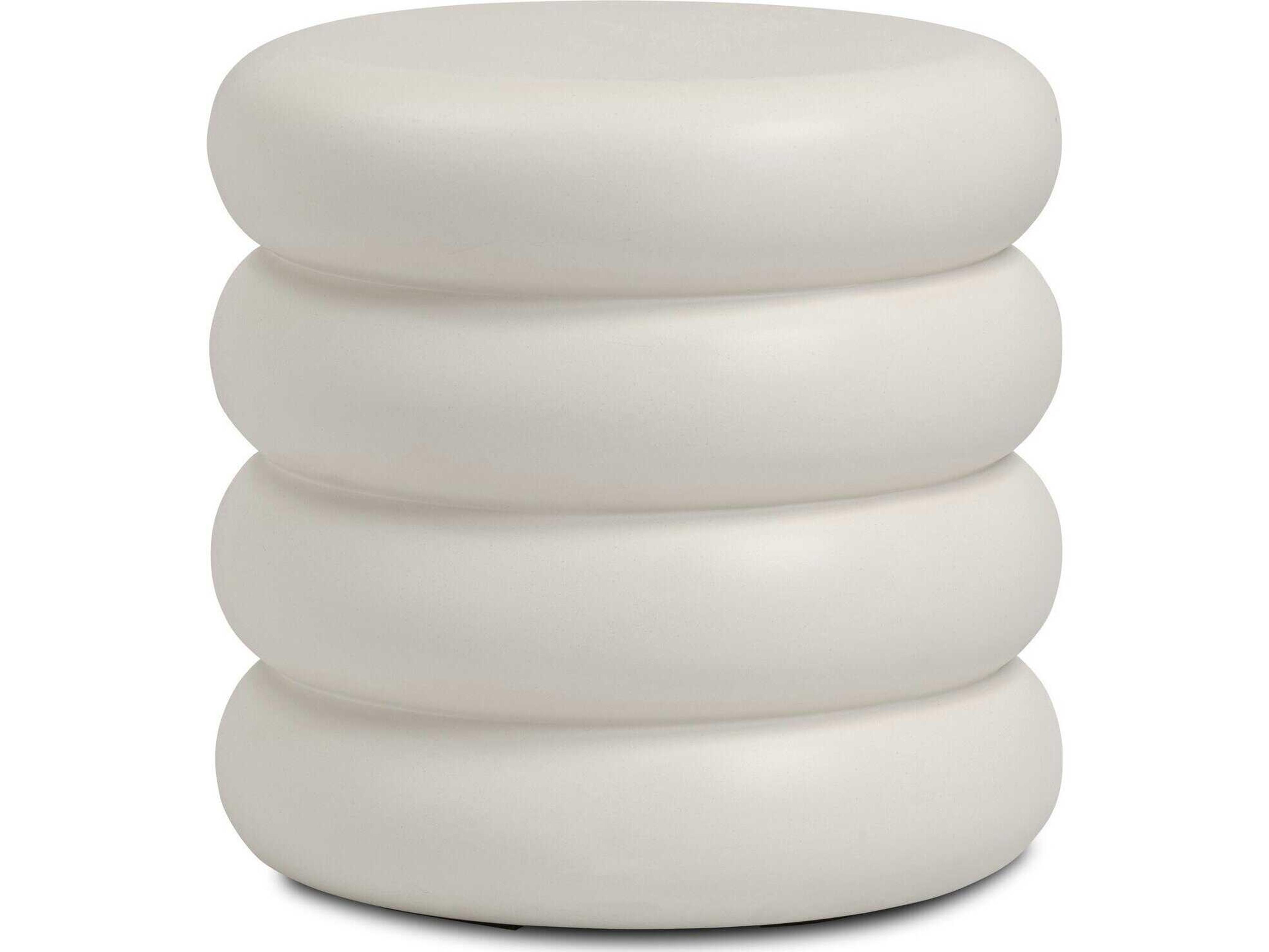 Thayer West Round Concrete Ivory Clay End Table