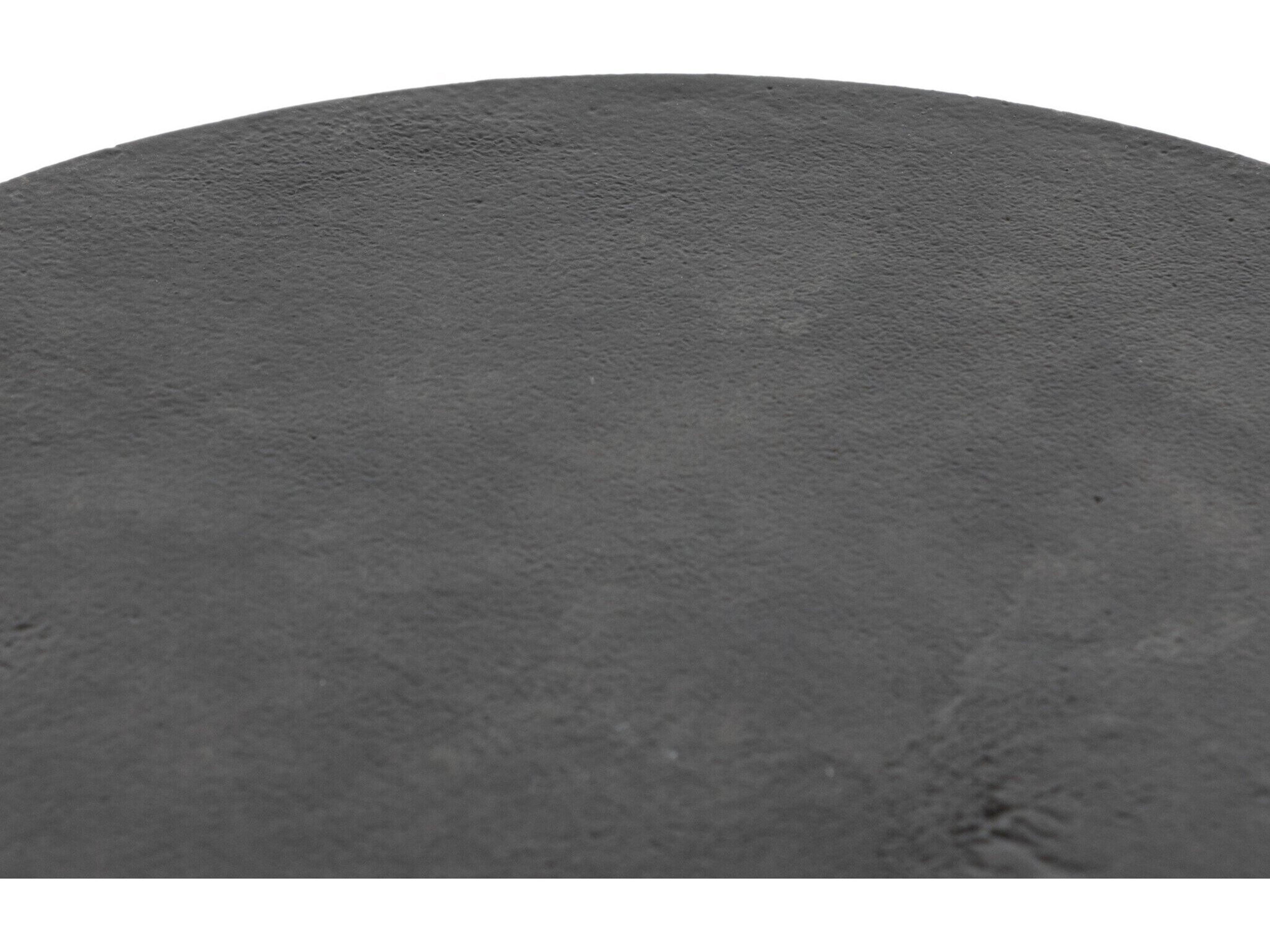 Four Hands Marlow Gino Round Metal Raw Black End Table