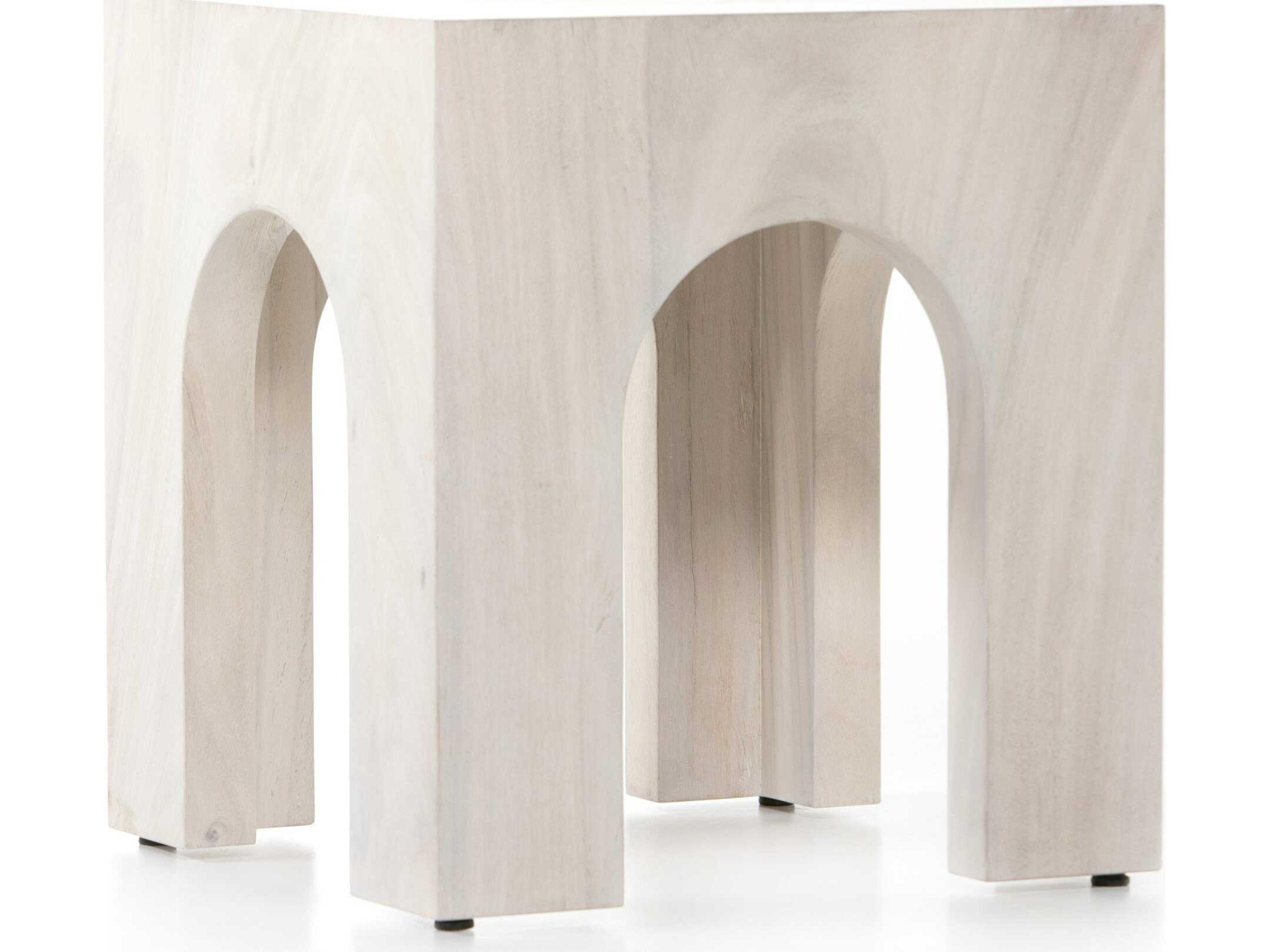 Four Hands Wesson Fausto Square Wood Bleached Guanacaste End Table