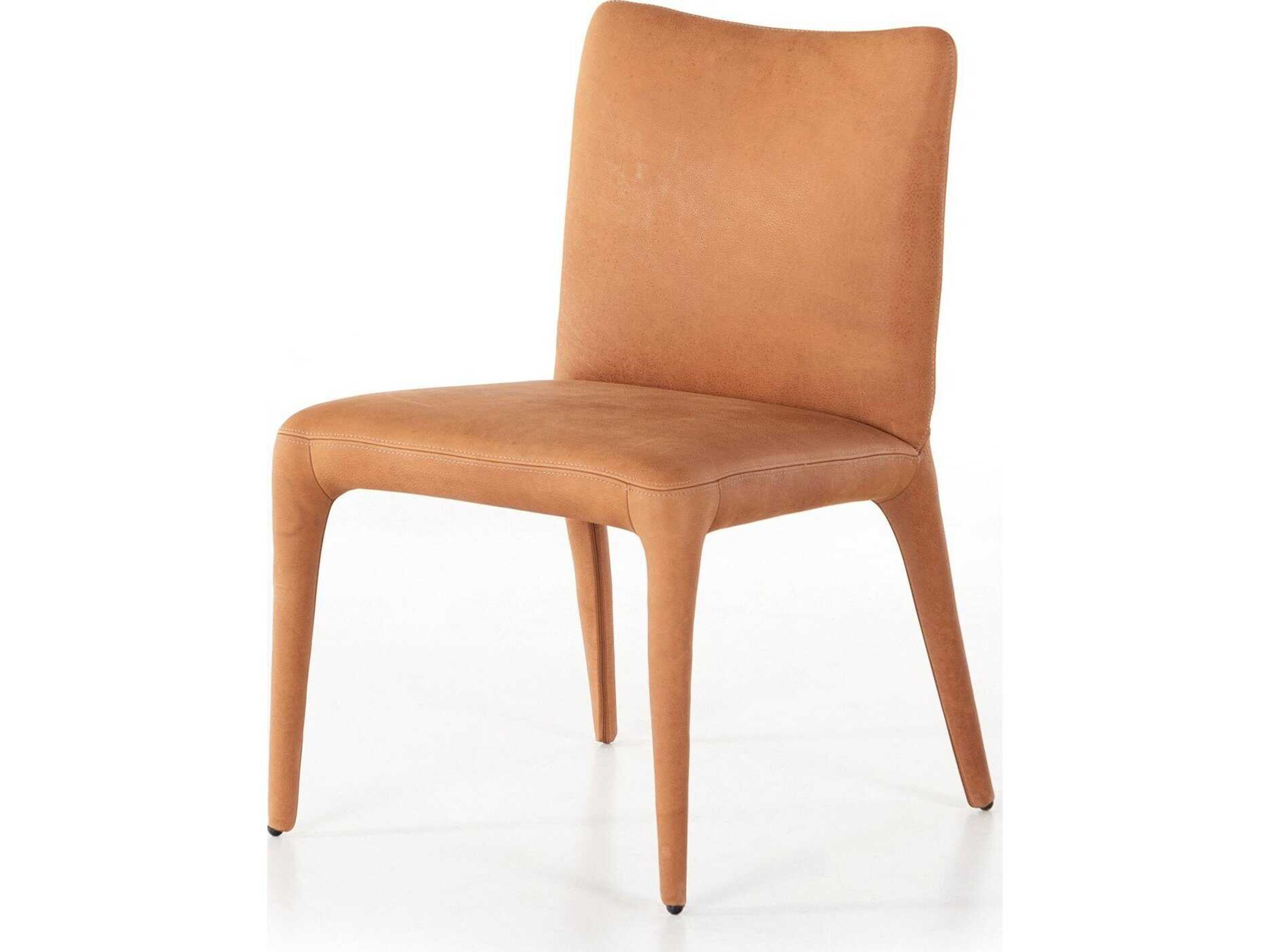 Carnegie Monza Leather Brown Upholstered Side Dining Chair