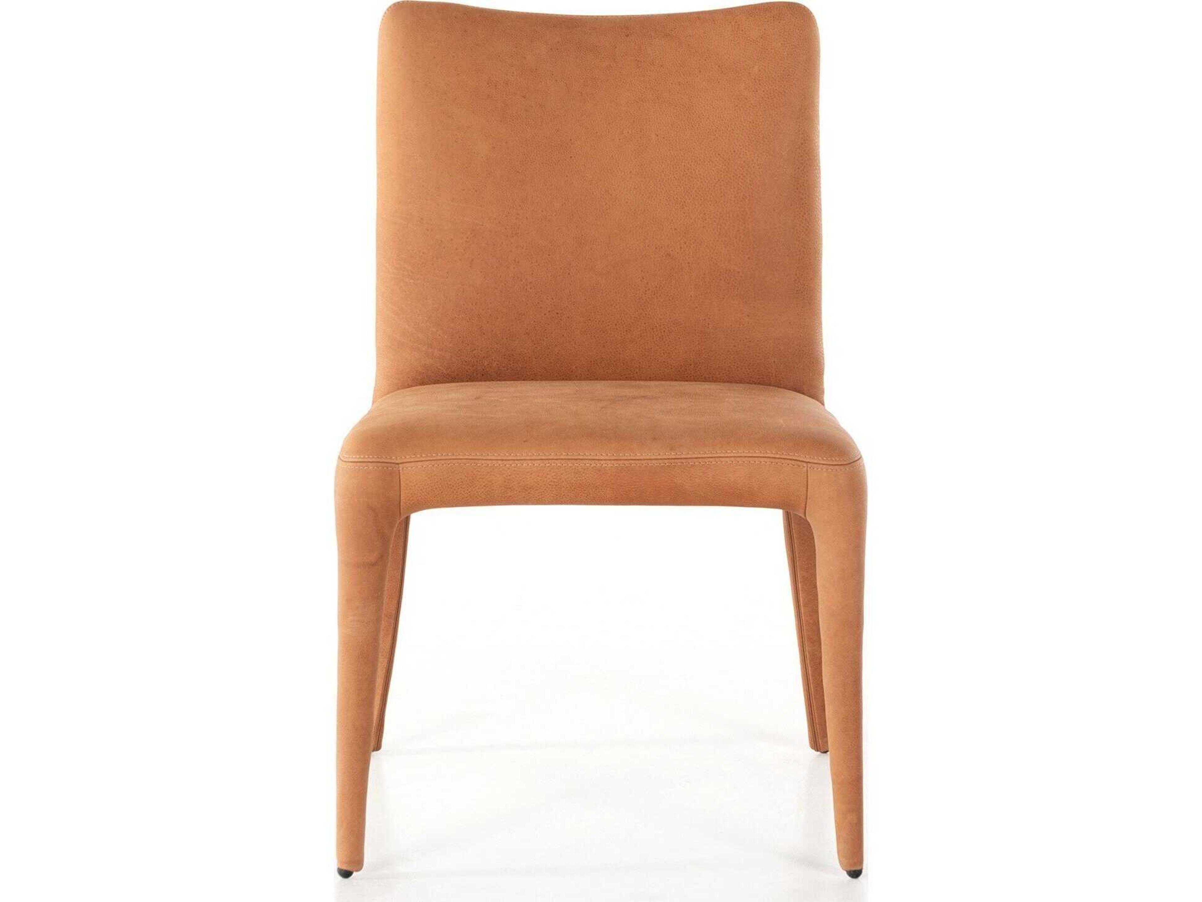 Four Hands Carnegie Monza Leather Brown Upholstered Side Dining Chair