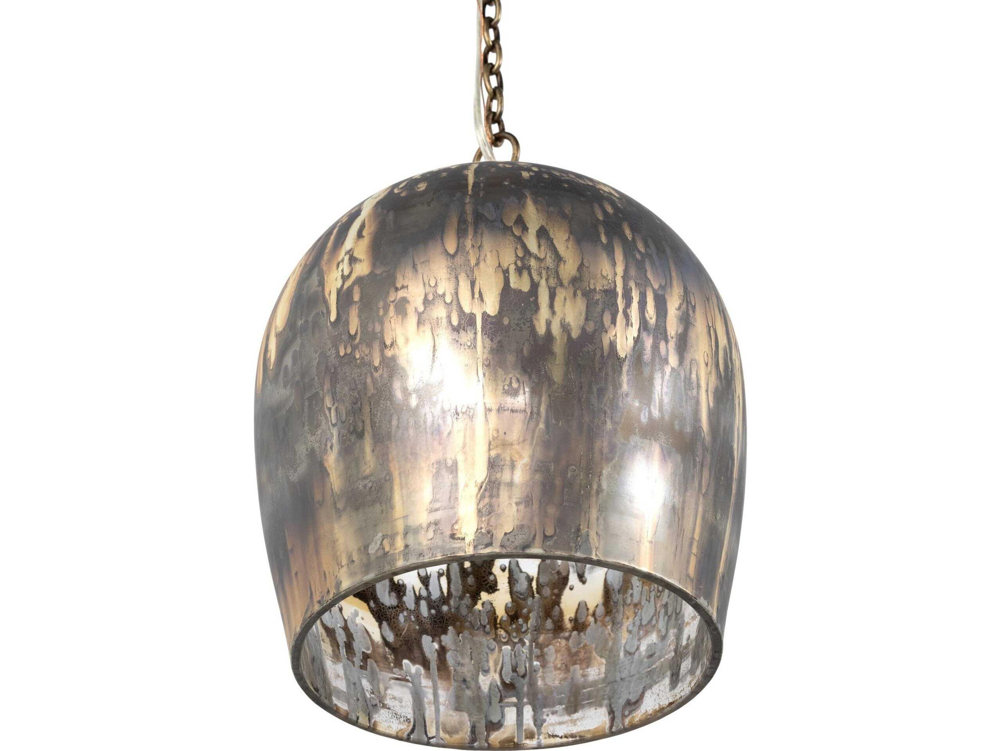 Four Hands Hutton 1-Light Antique Brass Clear Glass Dome Linear Mini Pendant