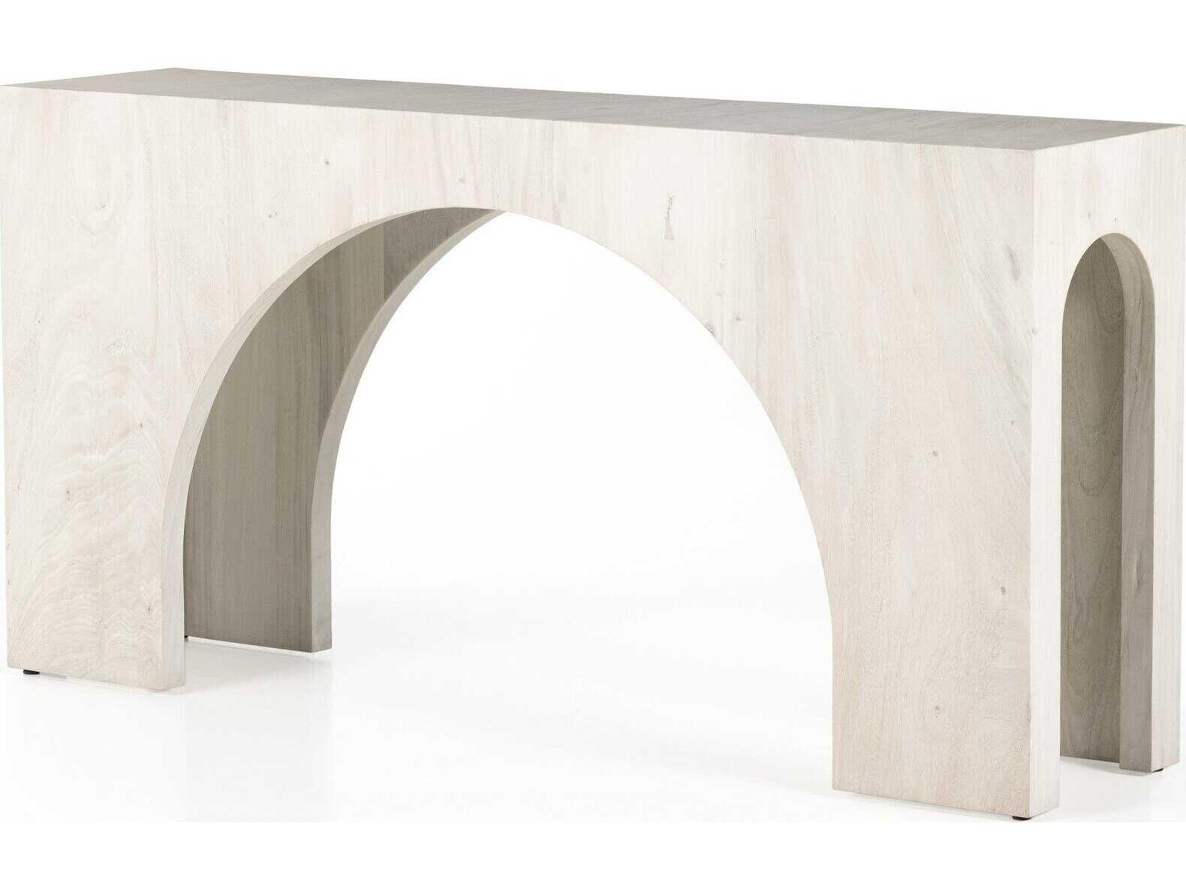 Wesson Fausto Rectangular Wood Bleached Guanacaste Console Table
