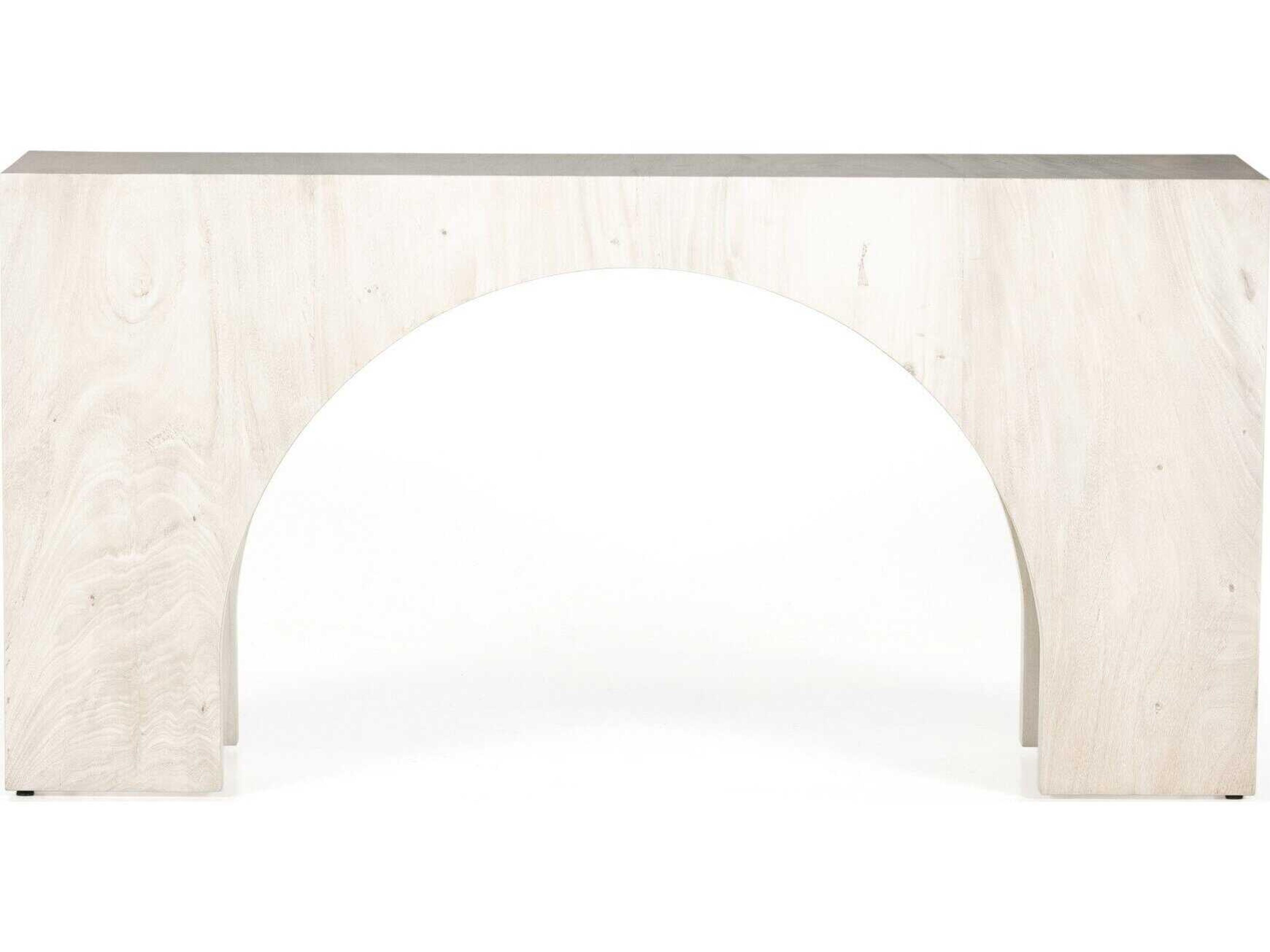 Four Hands Wesson Fausto Rectangular Wood Bleached Guanacaste Console Table