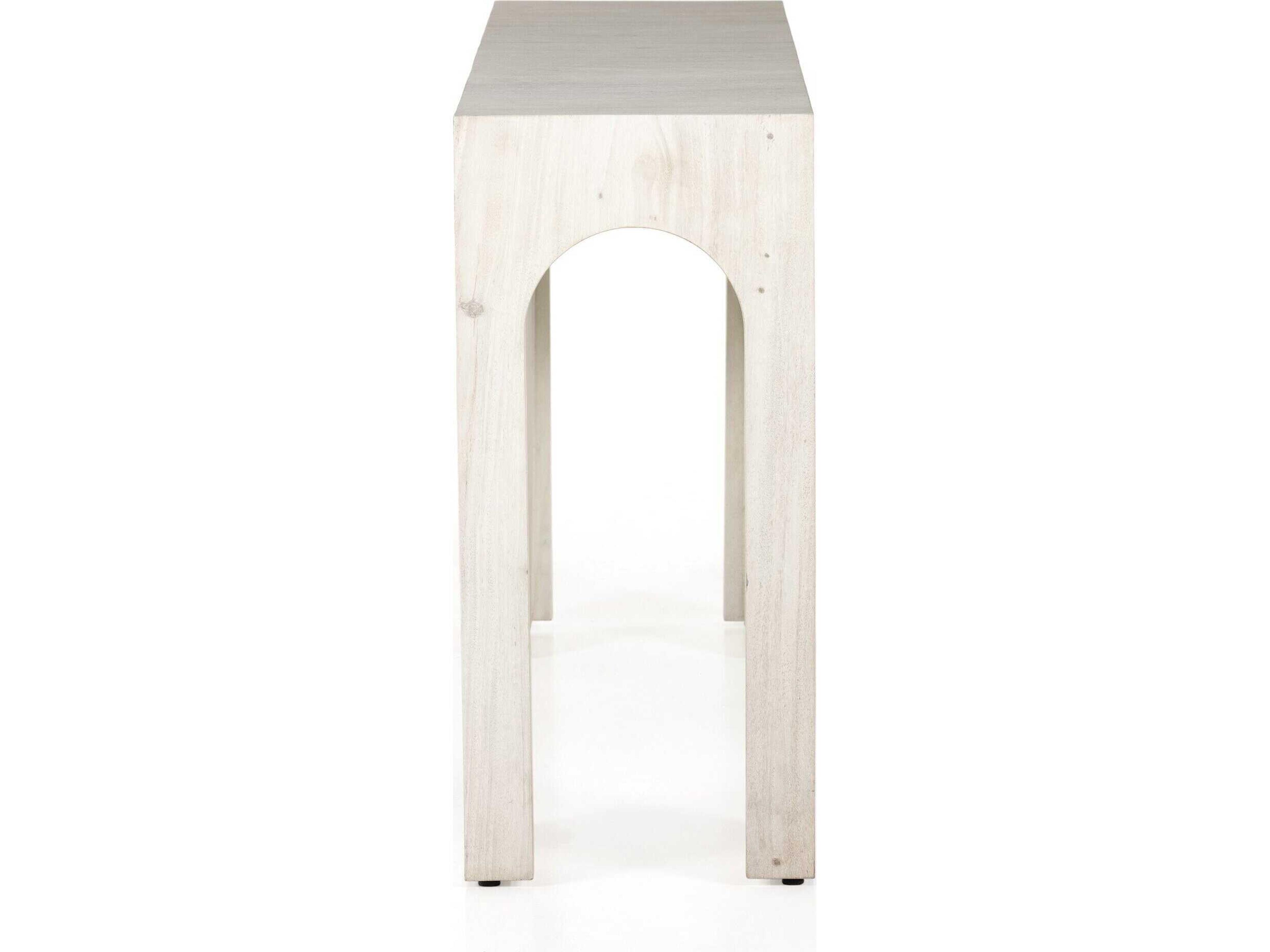 Four Hands Wesson Fausto Rectangular Wood Bleached Guanacaste Console Table