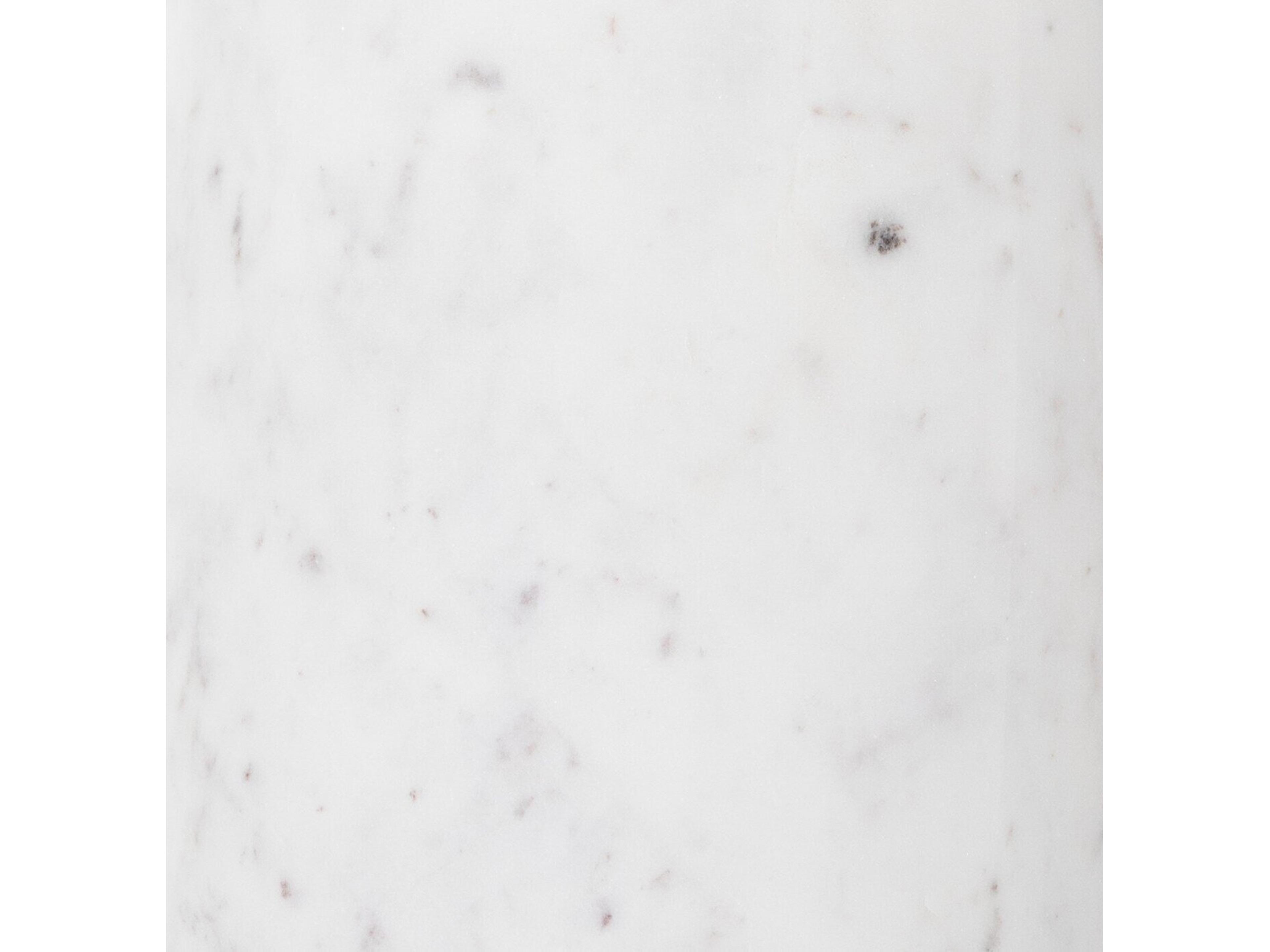 Four Hands Marlow Cronos Round Metal Polished White Marble Solid Hammered Grey End Table