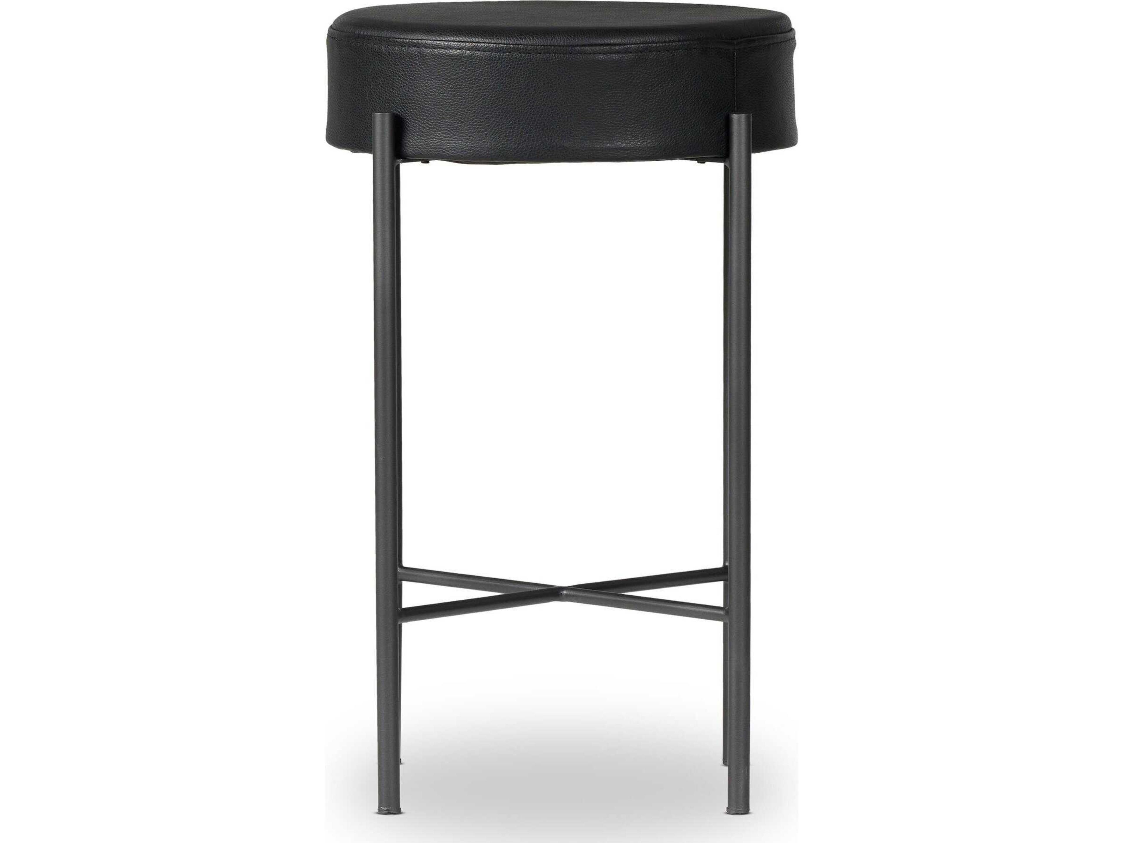 Sevilla Nocona Black Leather  Counter Stool