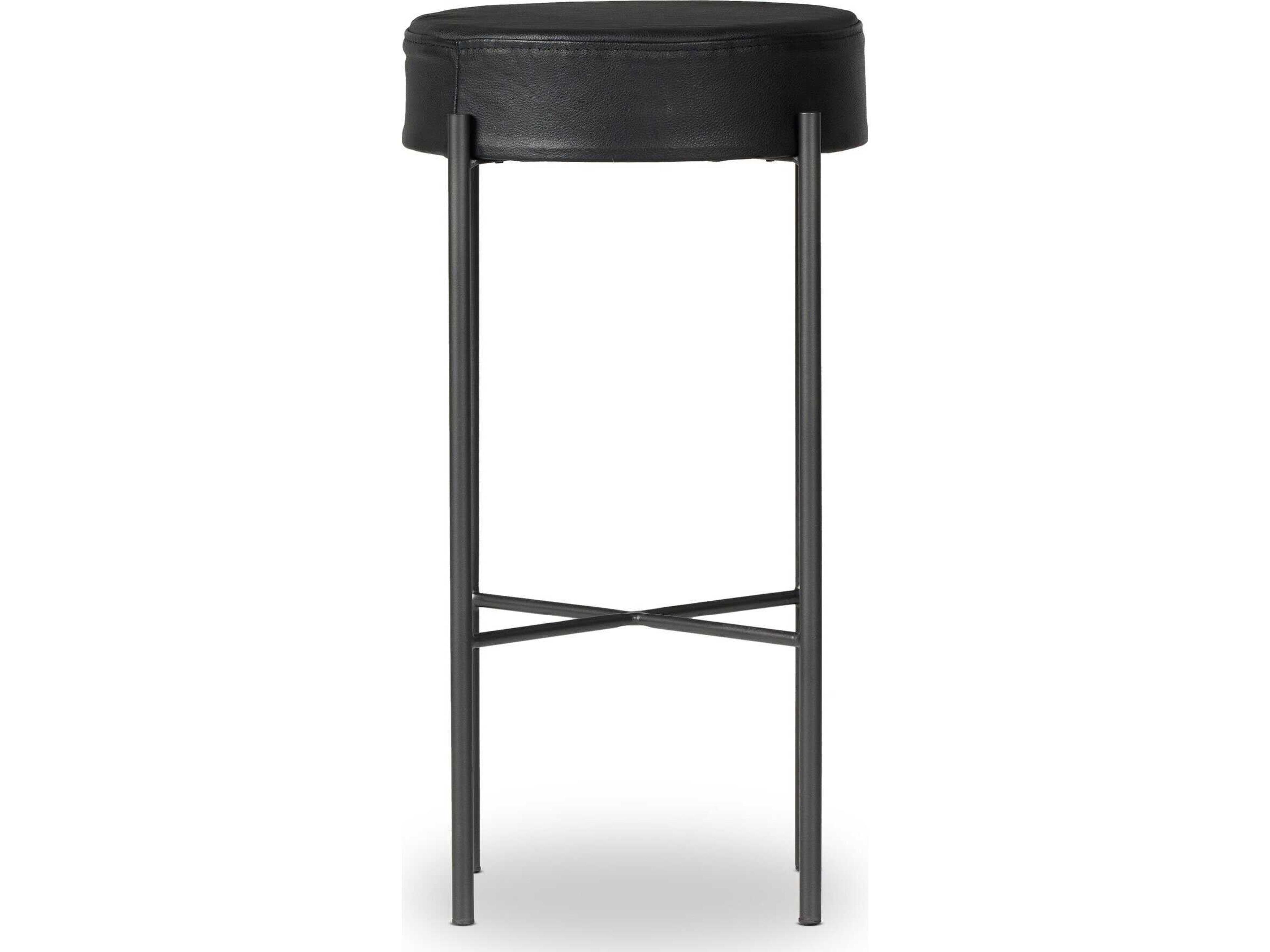 Sevilla Nocona Black Leather  Bar Stool