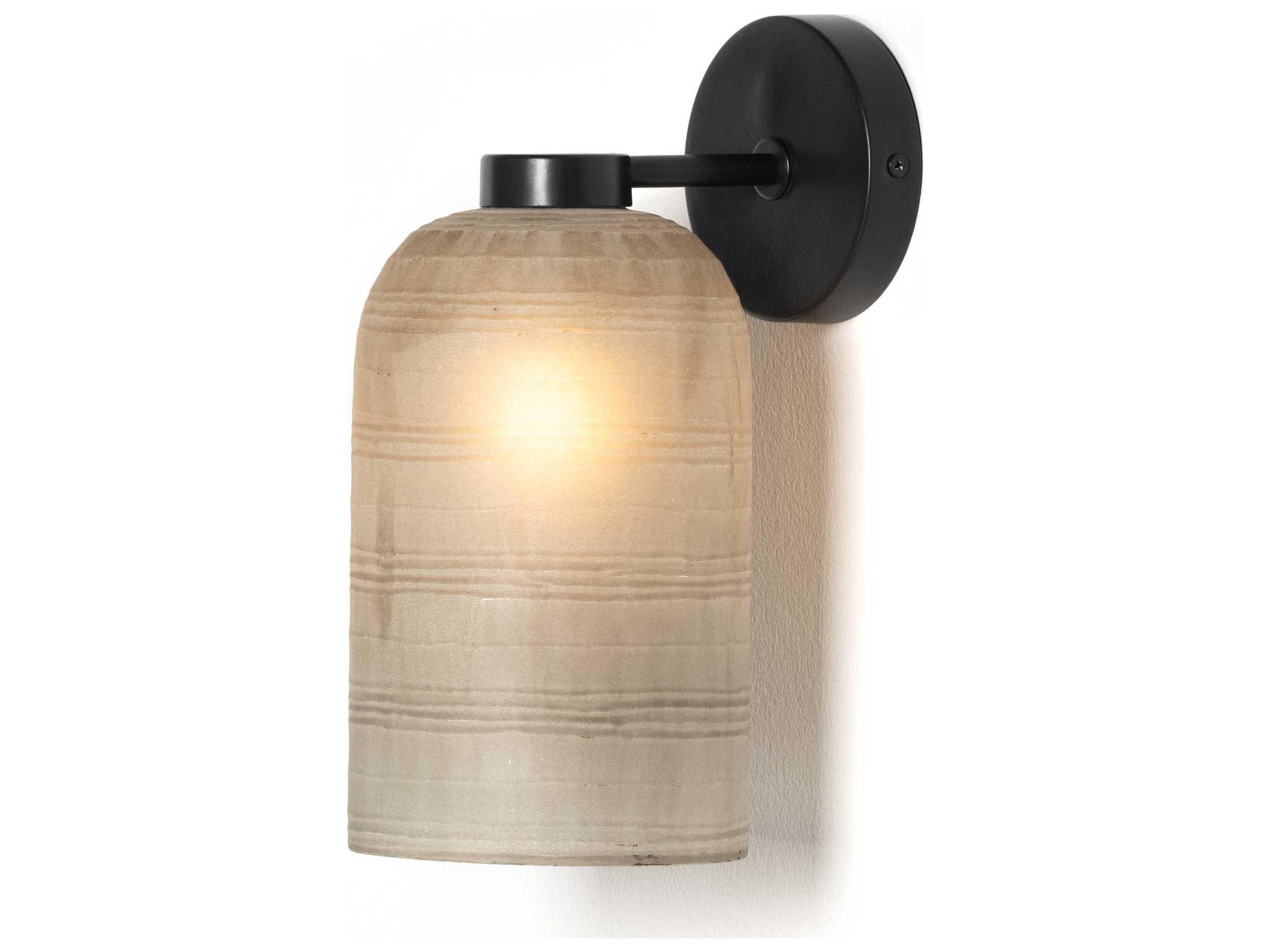 Luxecor Globetrotter Antiqued Iron Clear Glass Black Wall Sconce