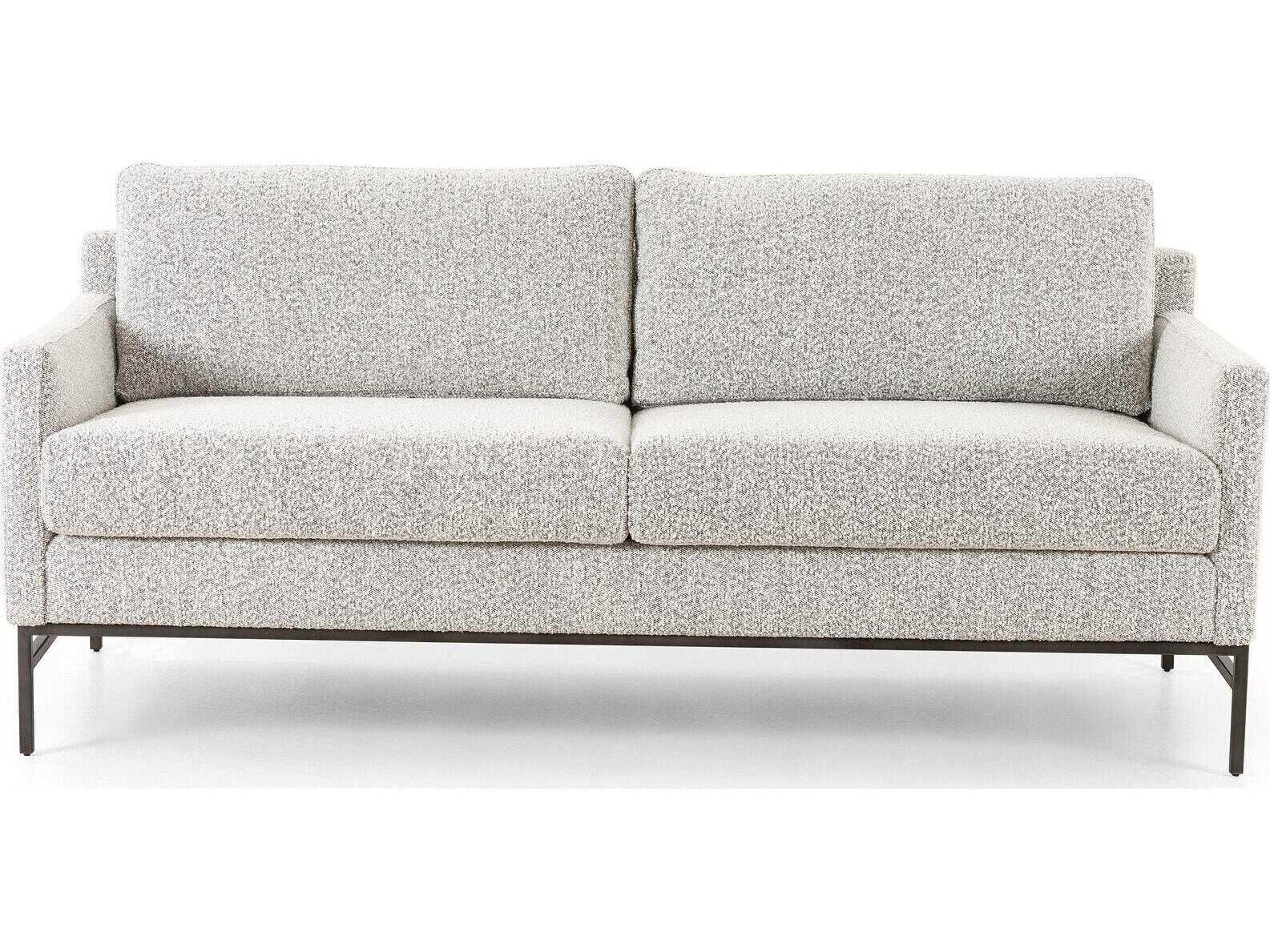 Four Hands Grayson Vanna Carbon Ebony Knoll Domino Upholstered Loveseat