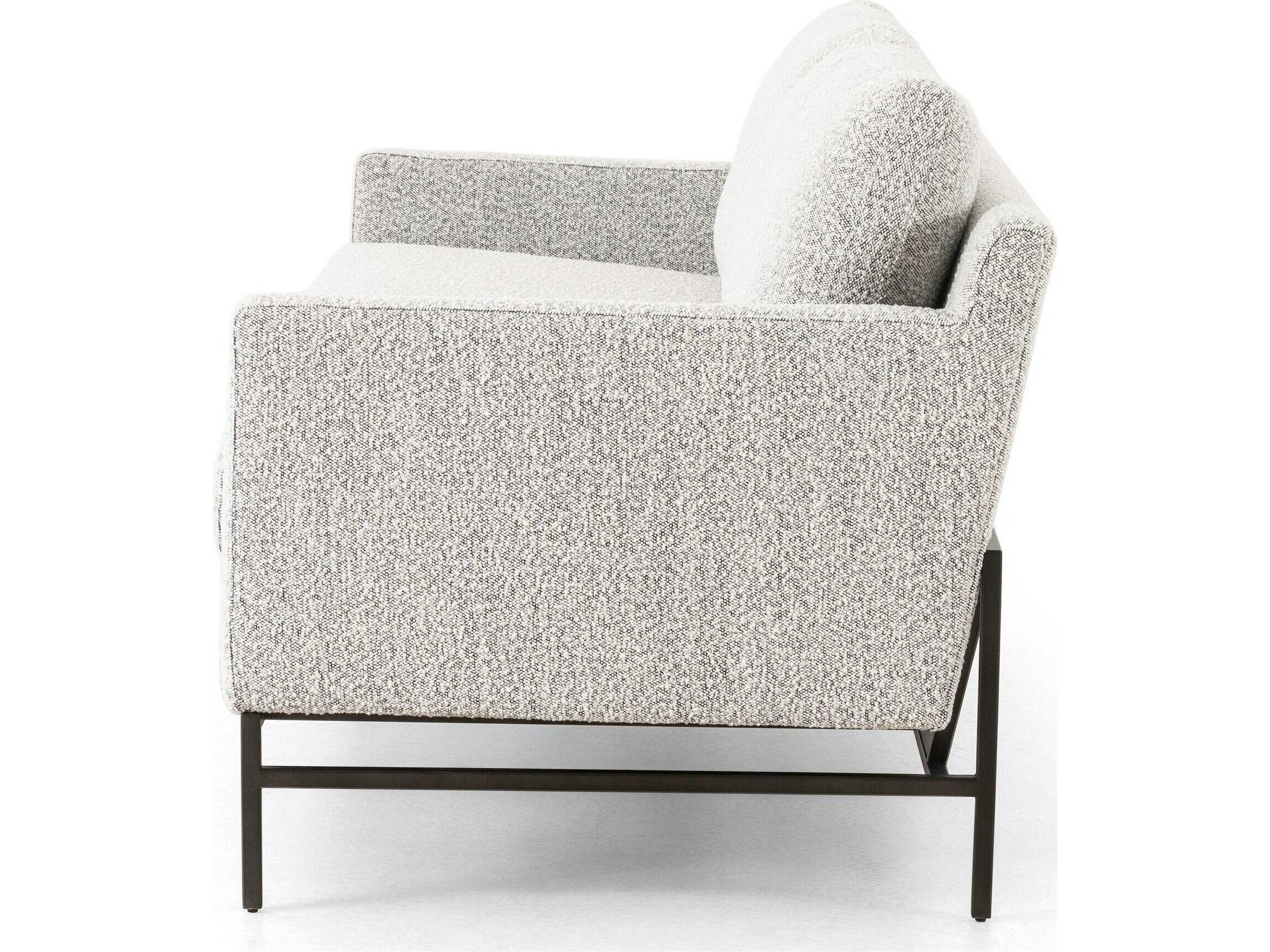 Four Hands Grayson Vanna Carbon Ebony Knoll Domino Upholstered Loveseat