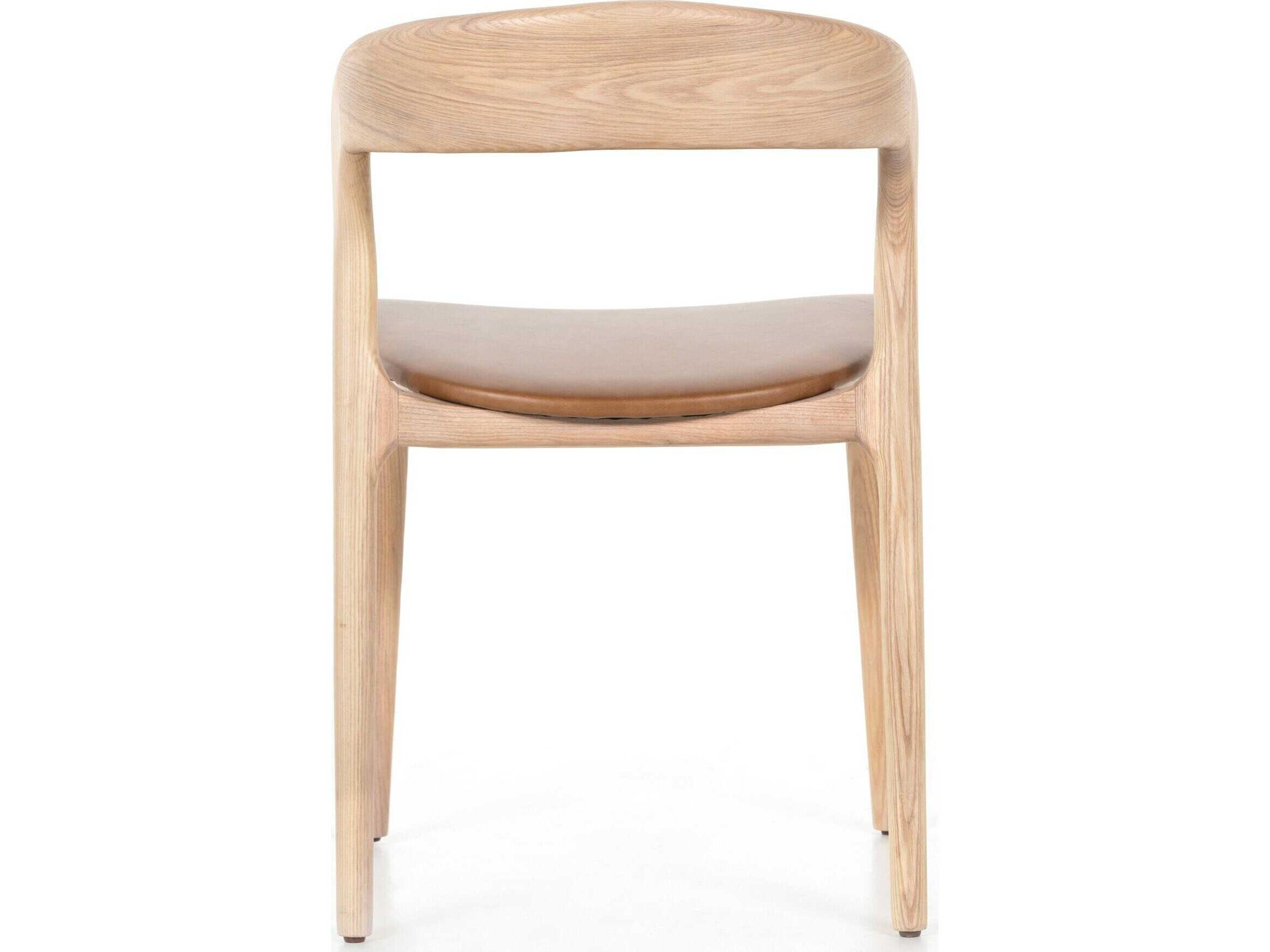 Luxecor Globetrotter Amare Leather Ash Wood Brown Upholstered Side Dining Chair