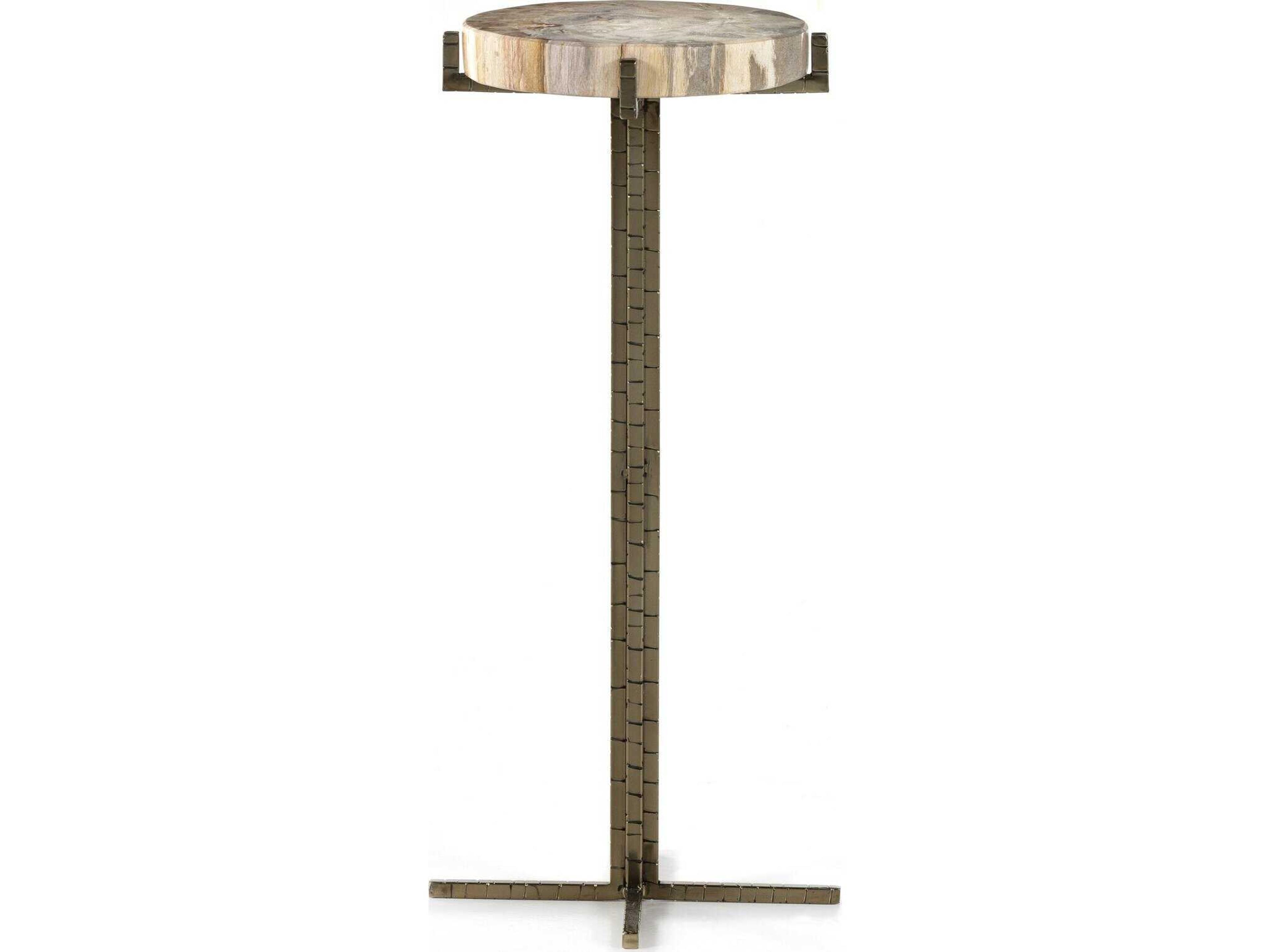 Jonty Round End Table Palu Petrified Wood