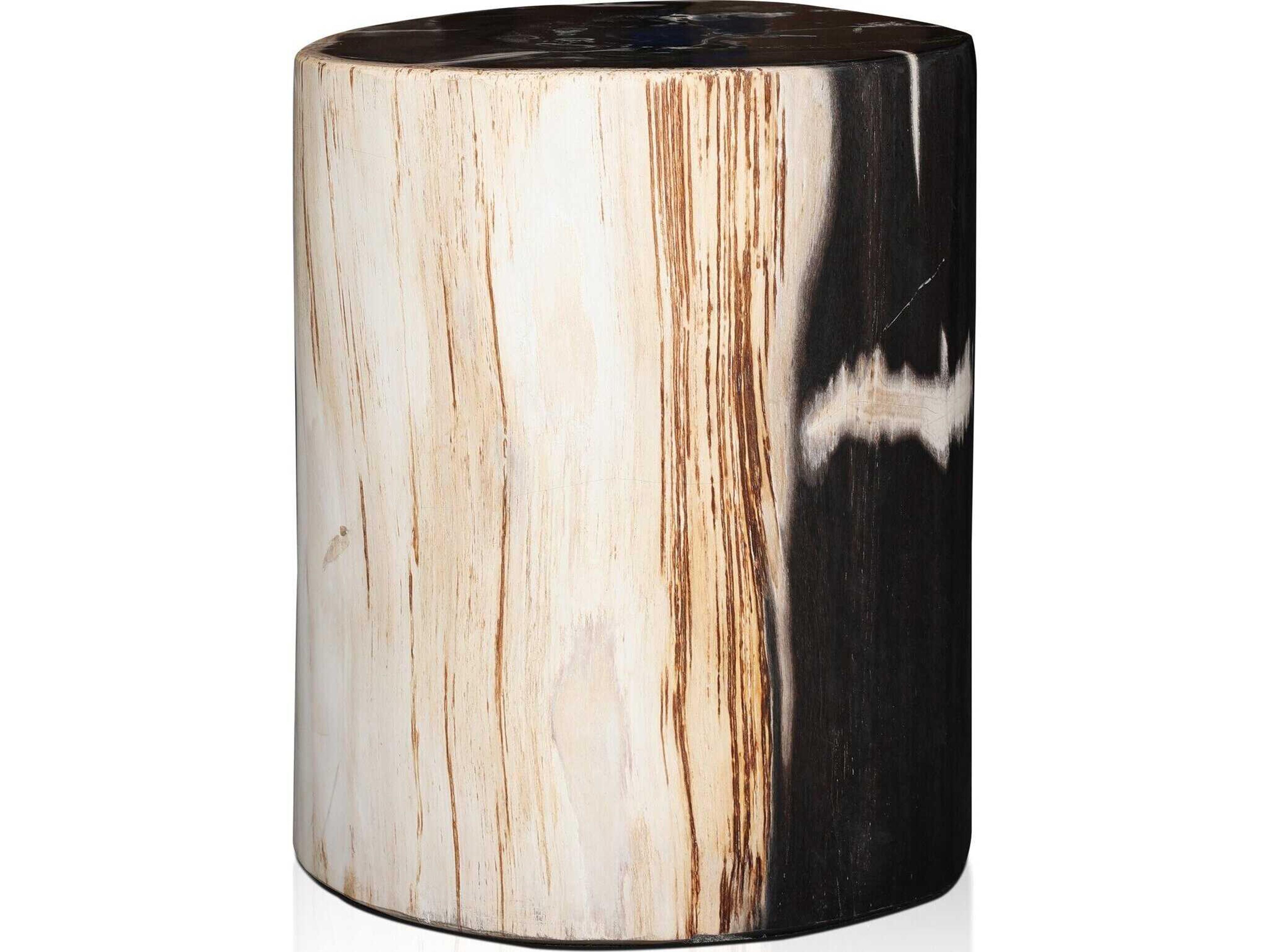 Globetrotter Kos Light Petrified Wood Round End Table