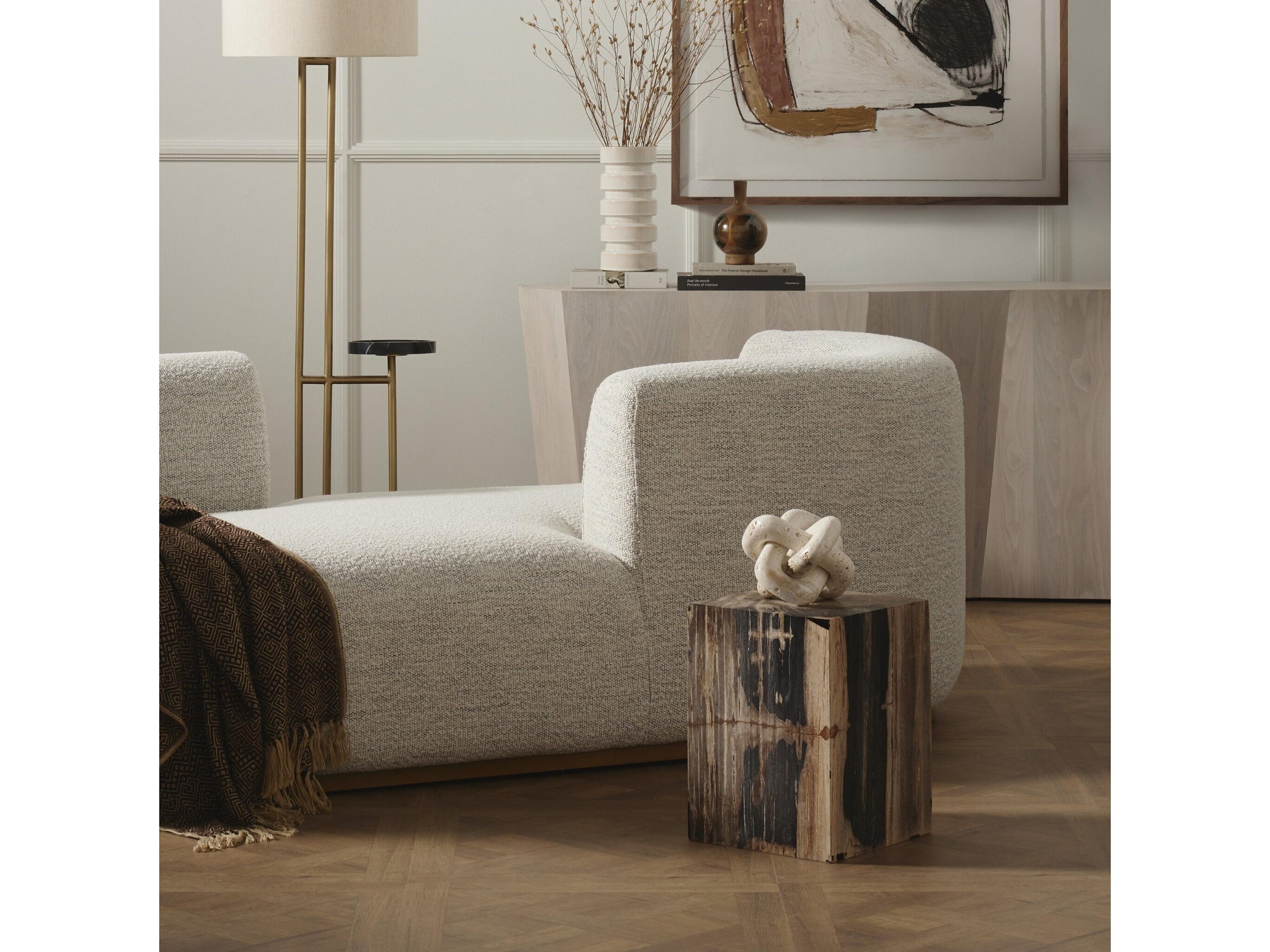 Four Hands Palu Buck Square Dark Petrified Wood End Table