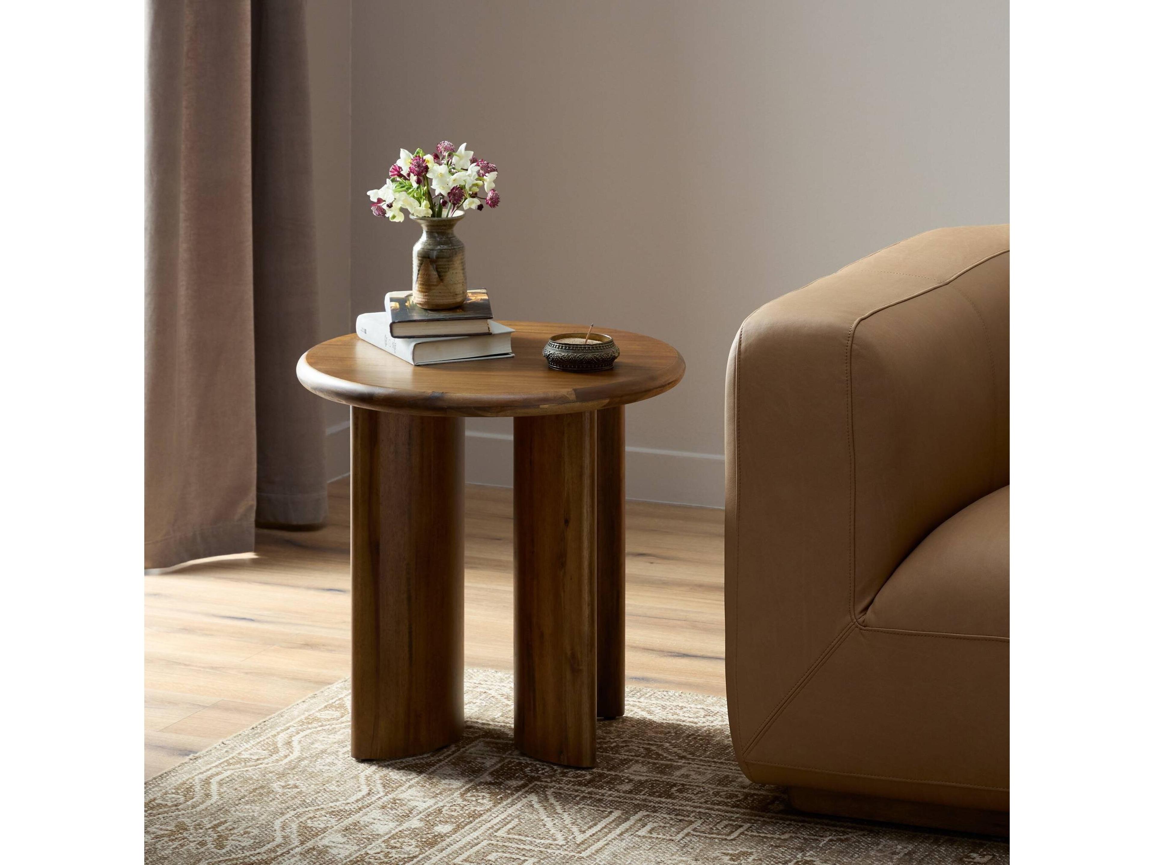 Four Hands Haiden Paden Seasoned Brown Acacia End Table