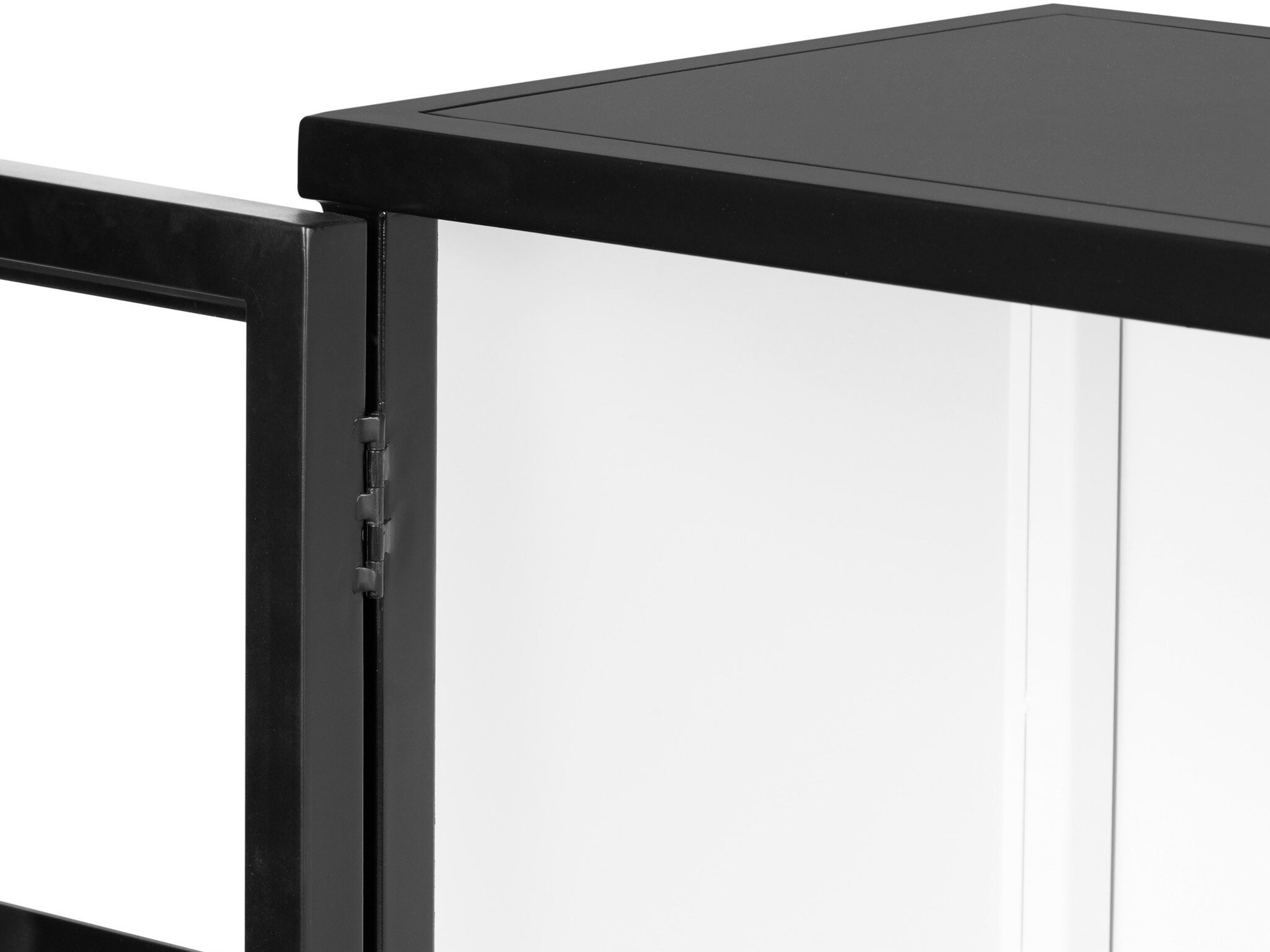Four Hands Bolton Black Tempered Glass White Accent Chest
