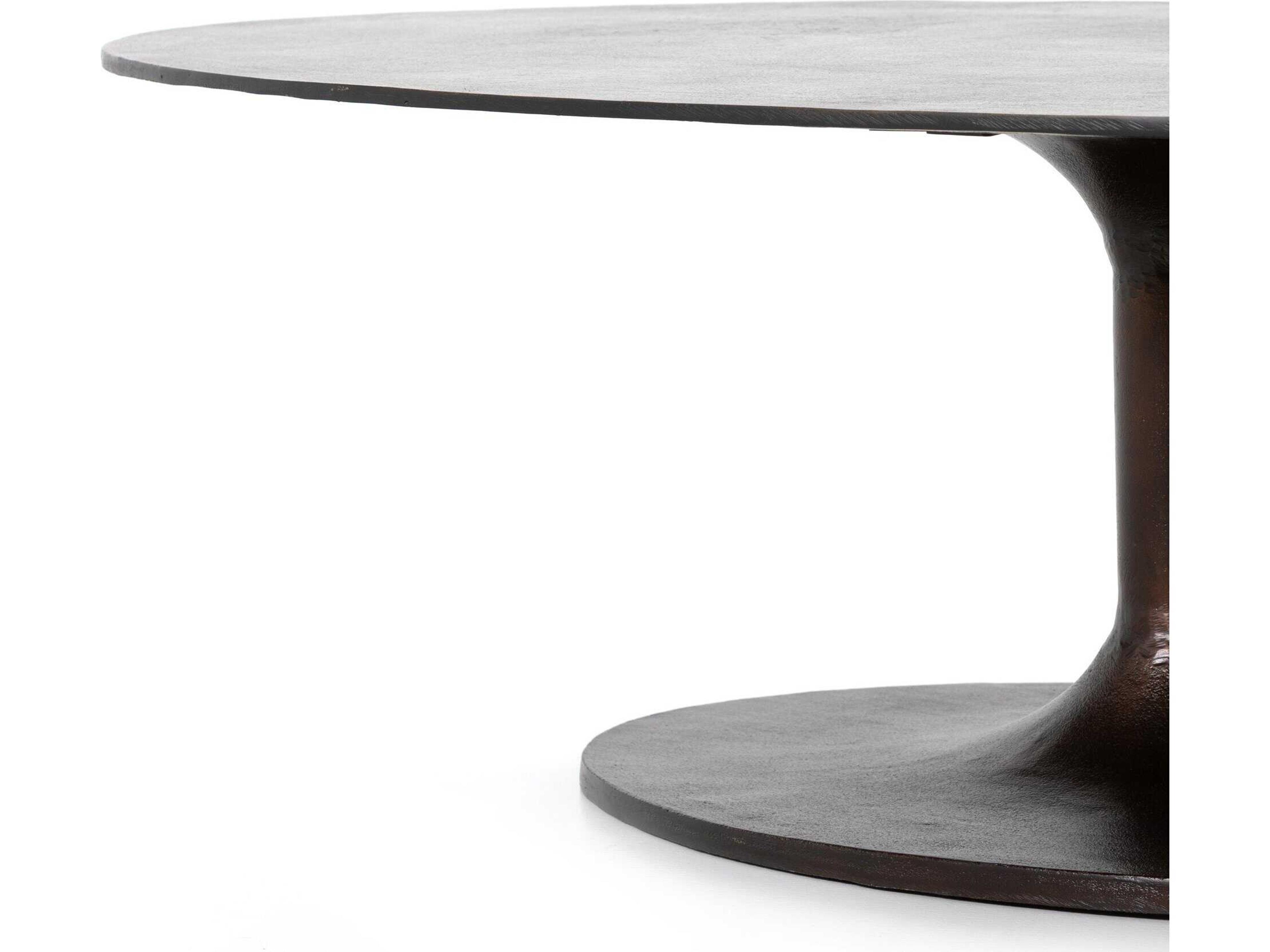 Luxecor Globetrotter Simone Oval Metal Antique Rust Coffee Table