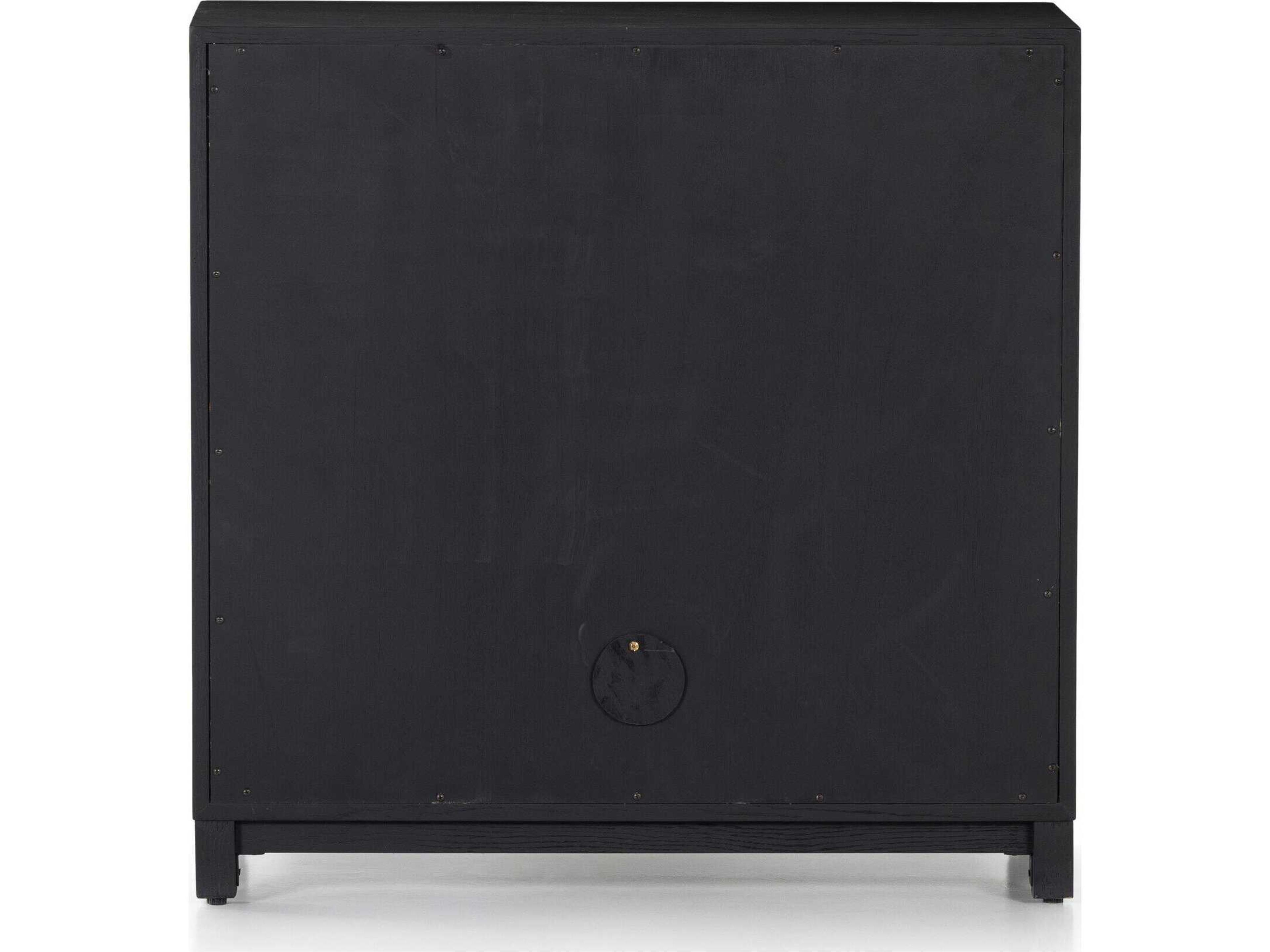 Four Hands Irondale Drifted Black Oak Wood Accent Chest