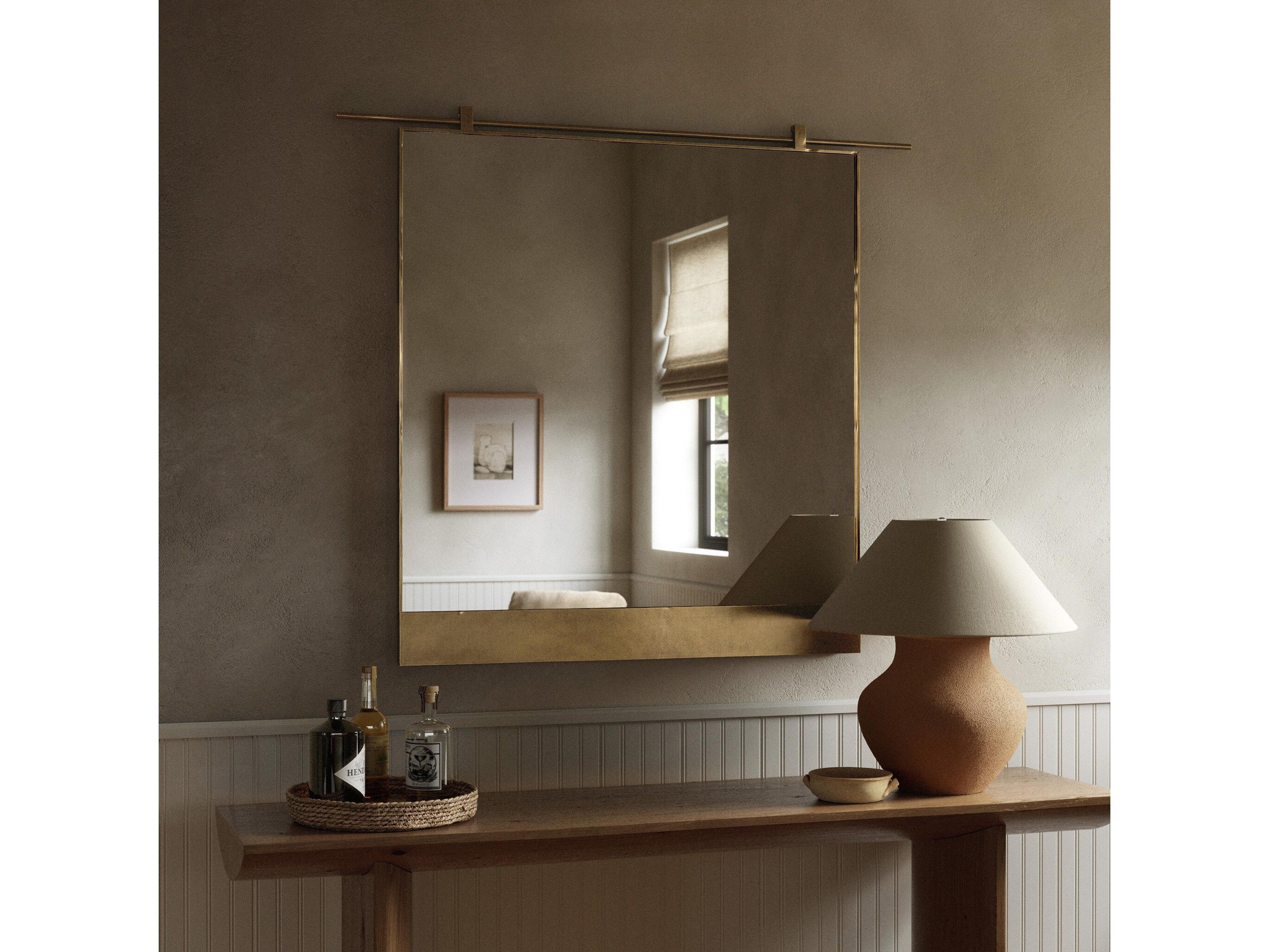 Four Hands Hutton Chico Antique Brass Rectangular Small Mirror