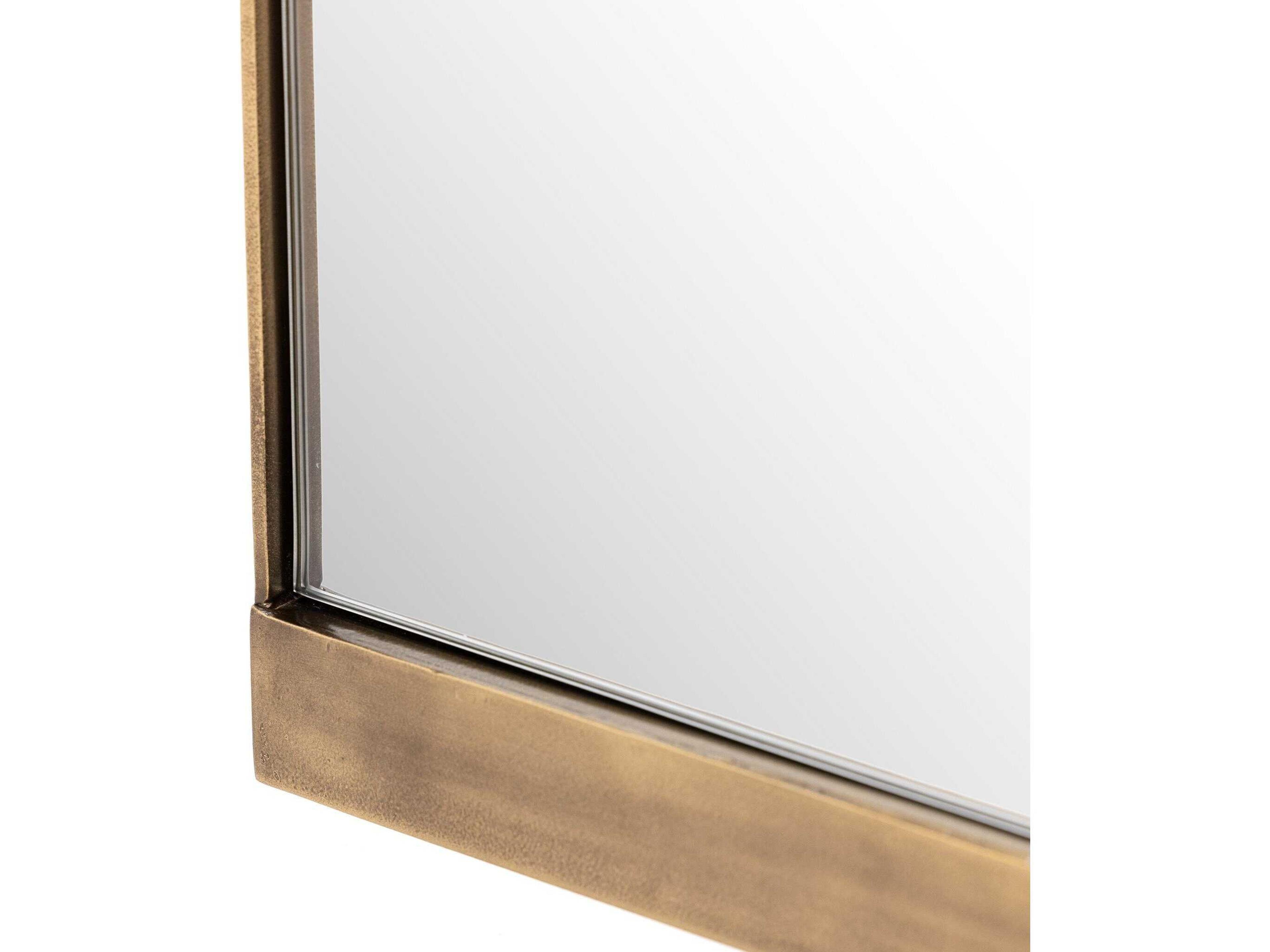 Four Hands Hutton Chico Antique Brass Rectangular Small Mirror