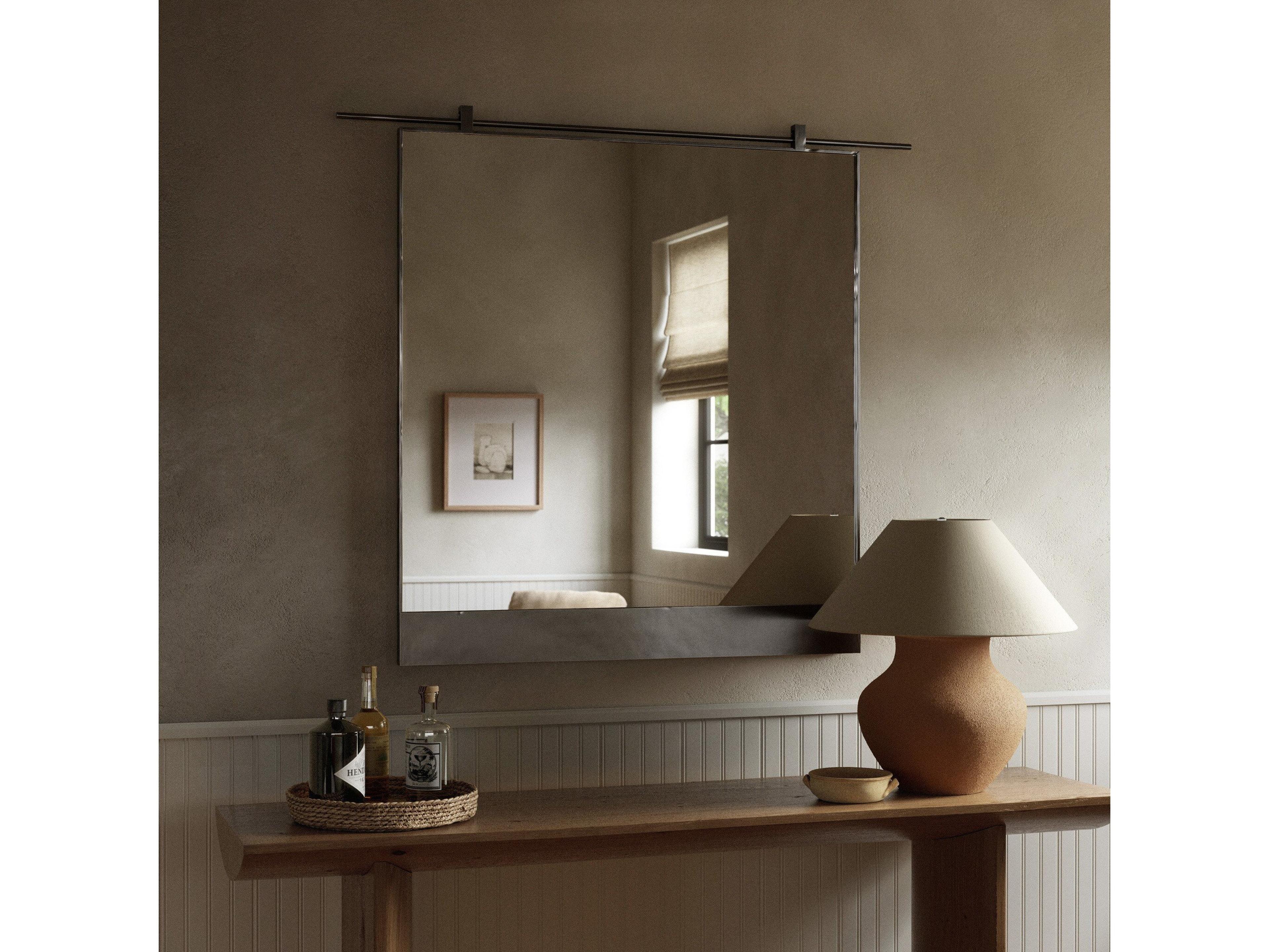 Four Hands Hutton Chico Antiqued Iron Rectangular Small Mirror