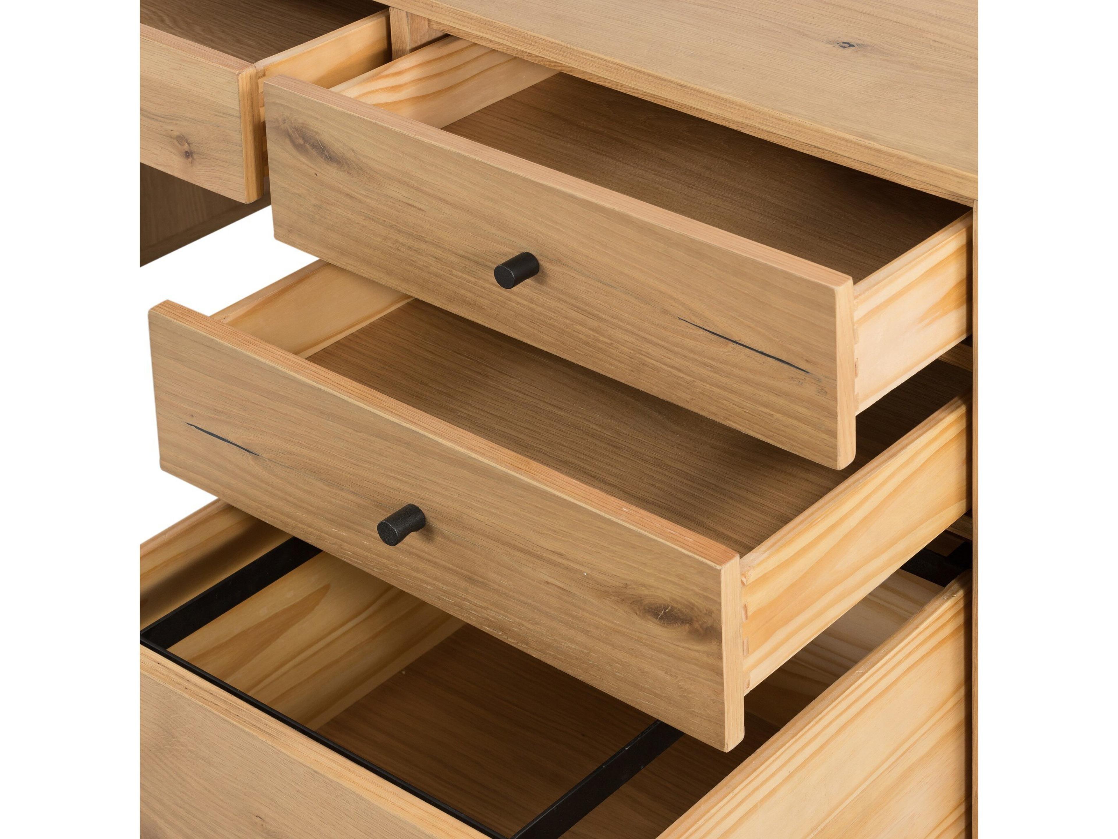 Four Hands Haiden Eaton Light Oak Resin Dark Gunmetal Brown Wood Executive Desk