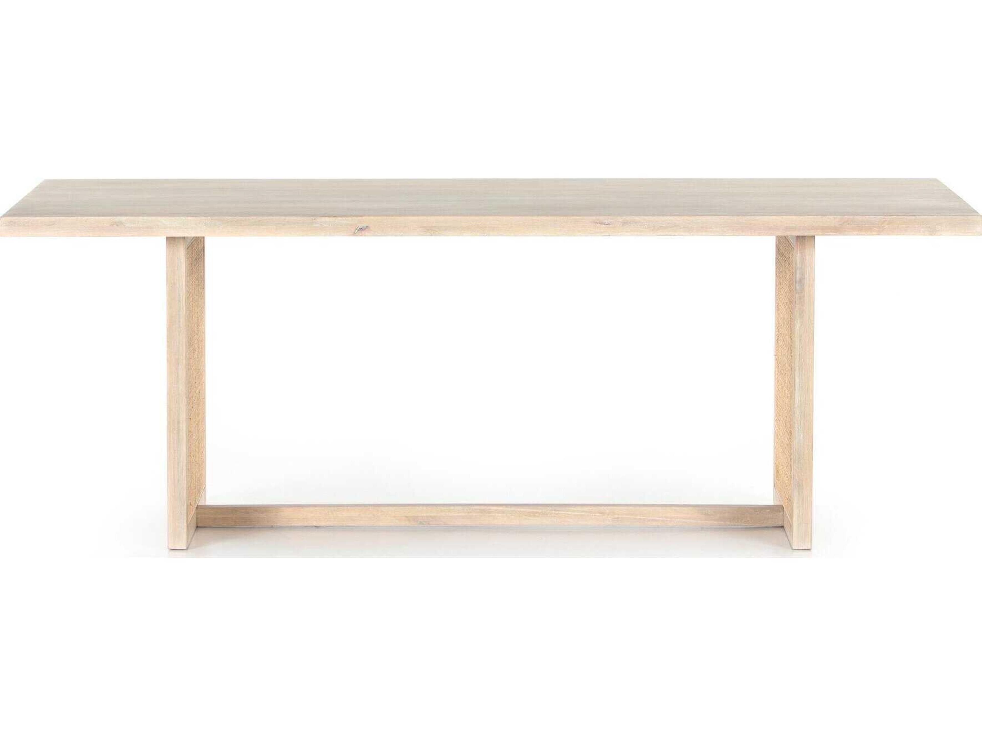 Four Hands Patten Clarita Rectangular Wood White Wash Mango Natural Cane Dining Table