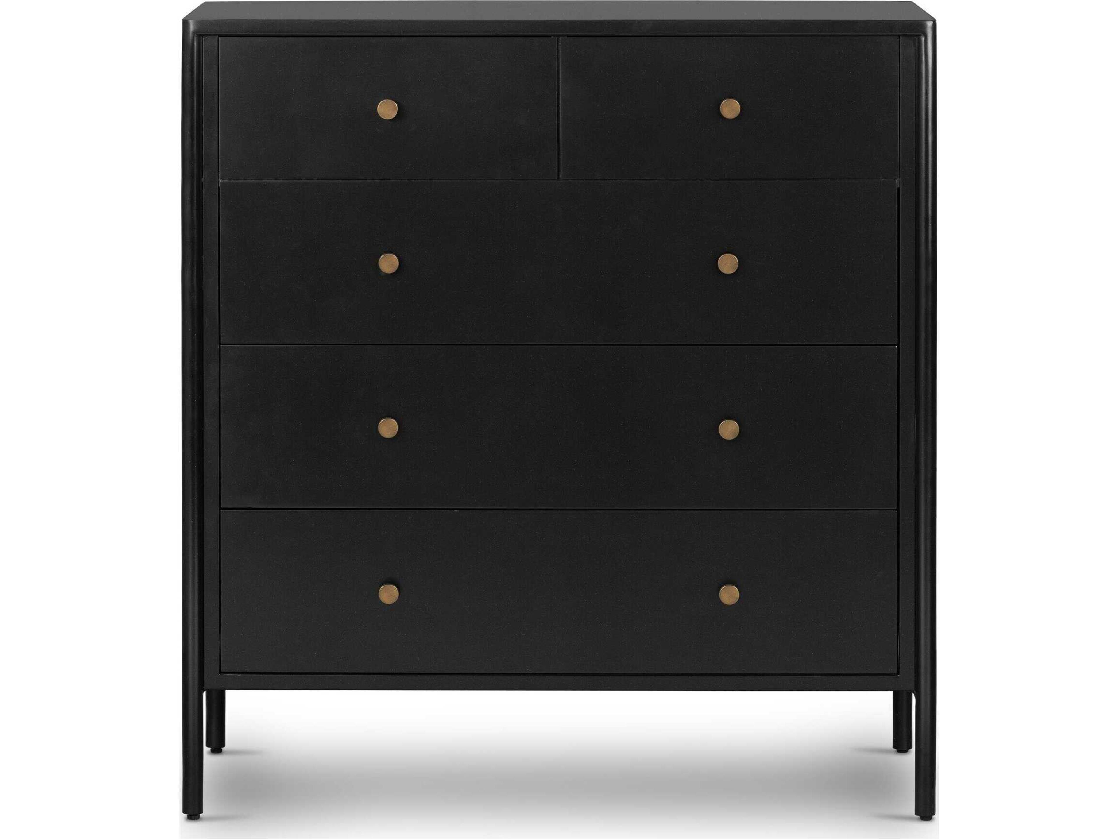 Four Hands Bolton 5-Drawers Black Weathered Bronze Accent Chest
