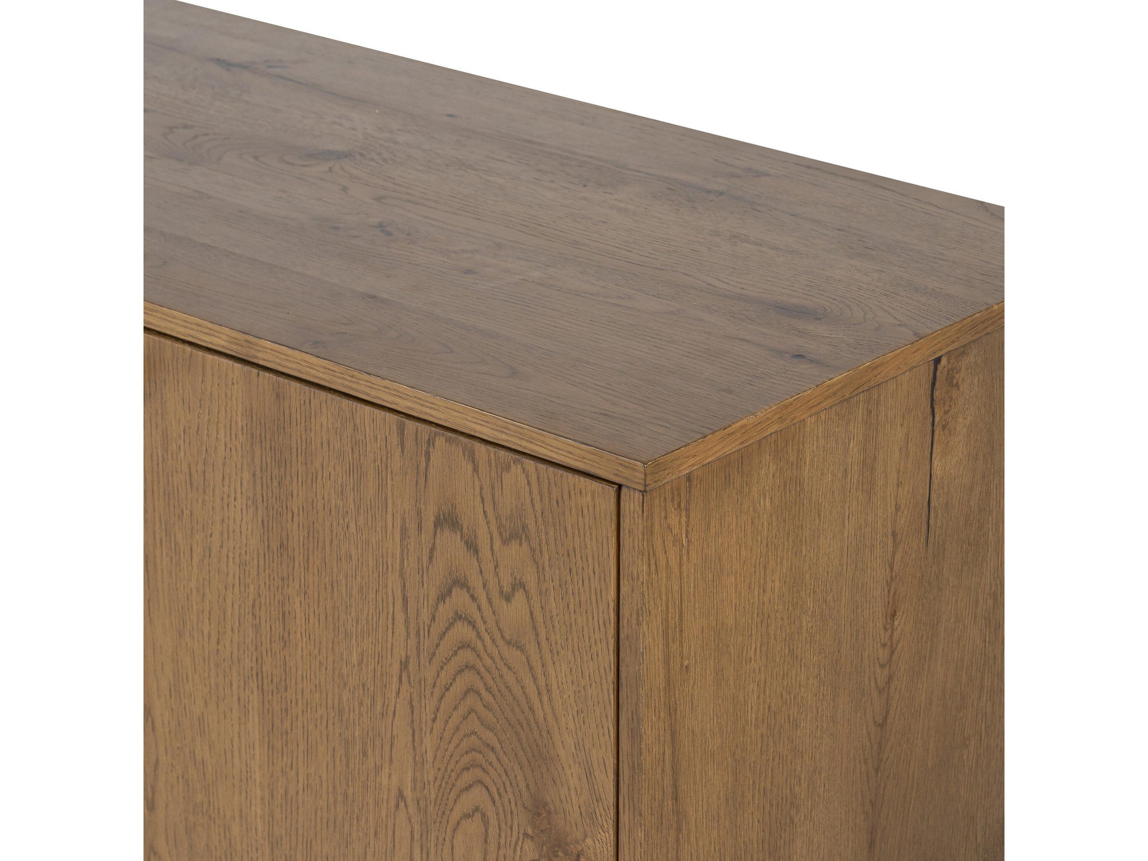 Four Hands Haiden 75" Oak Wood Amber Resin Dark Gunmetal Sideboard