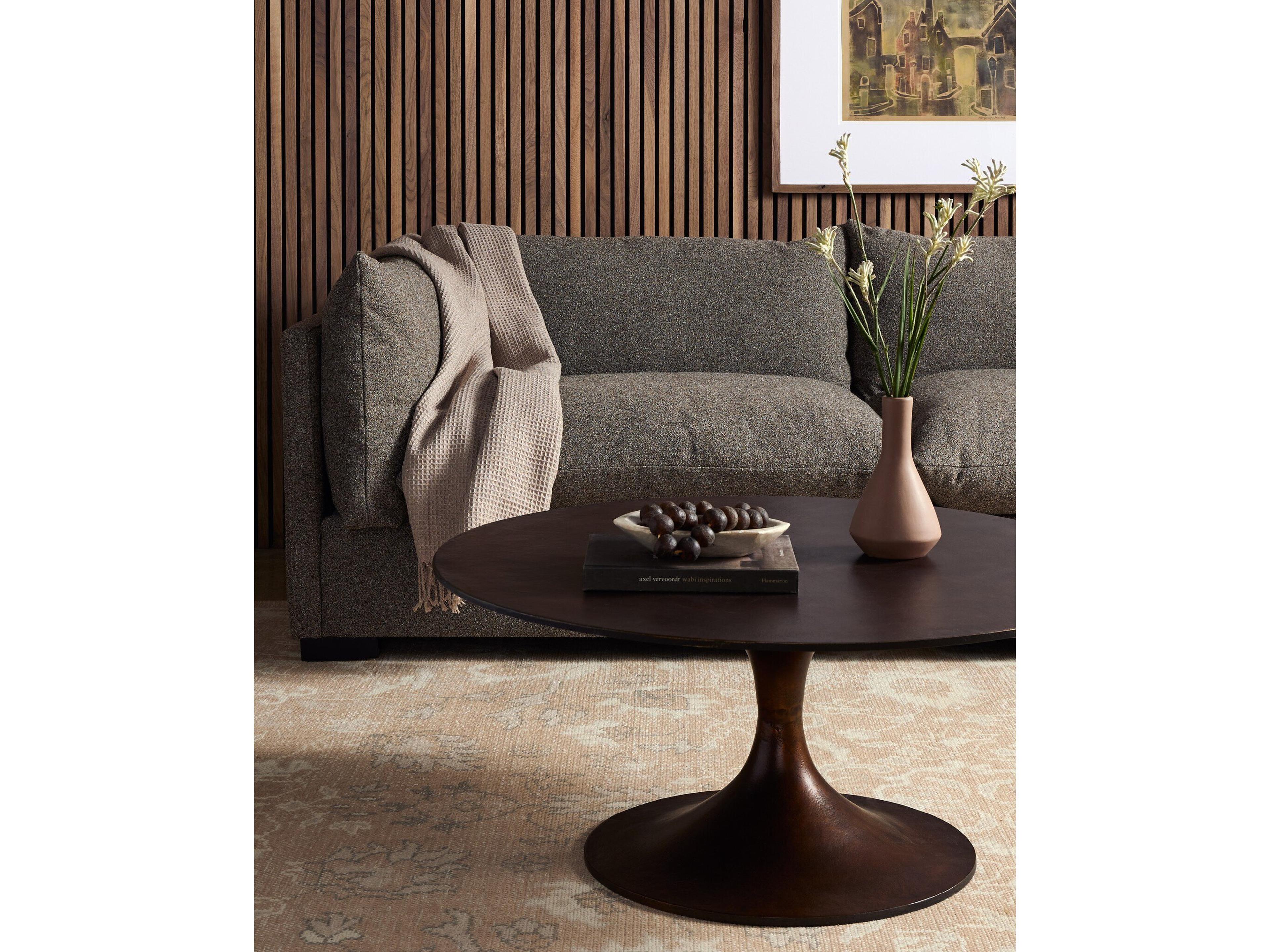 Four Hands Marlow Simone Antique Rust Round Coffee Table