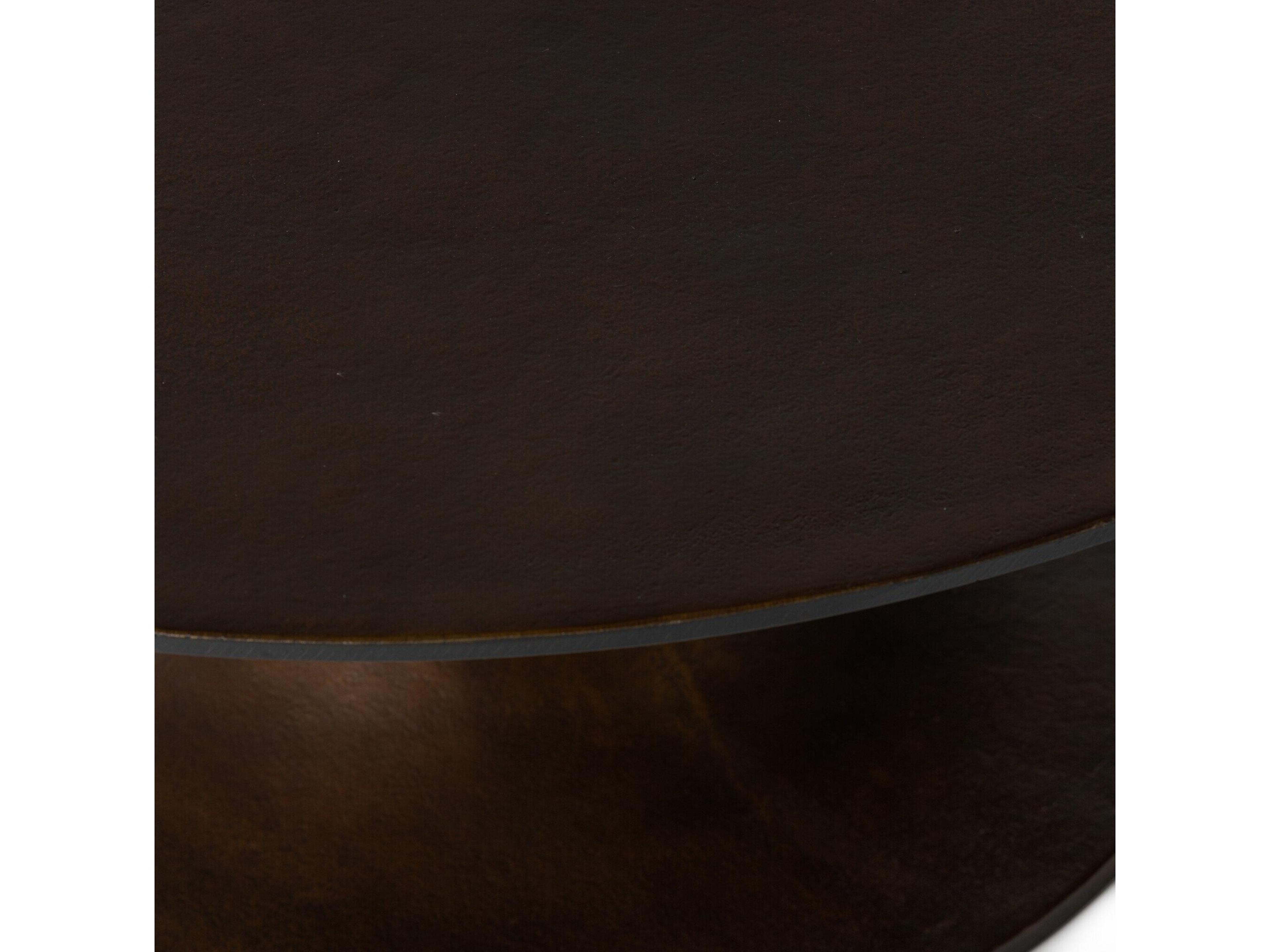 Four Hands Marlow Simone Antique Rust Round Coffee Table