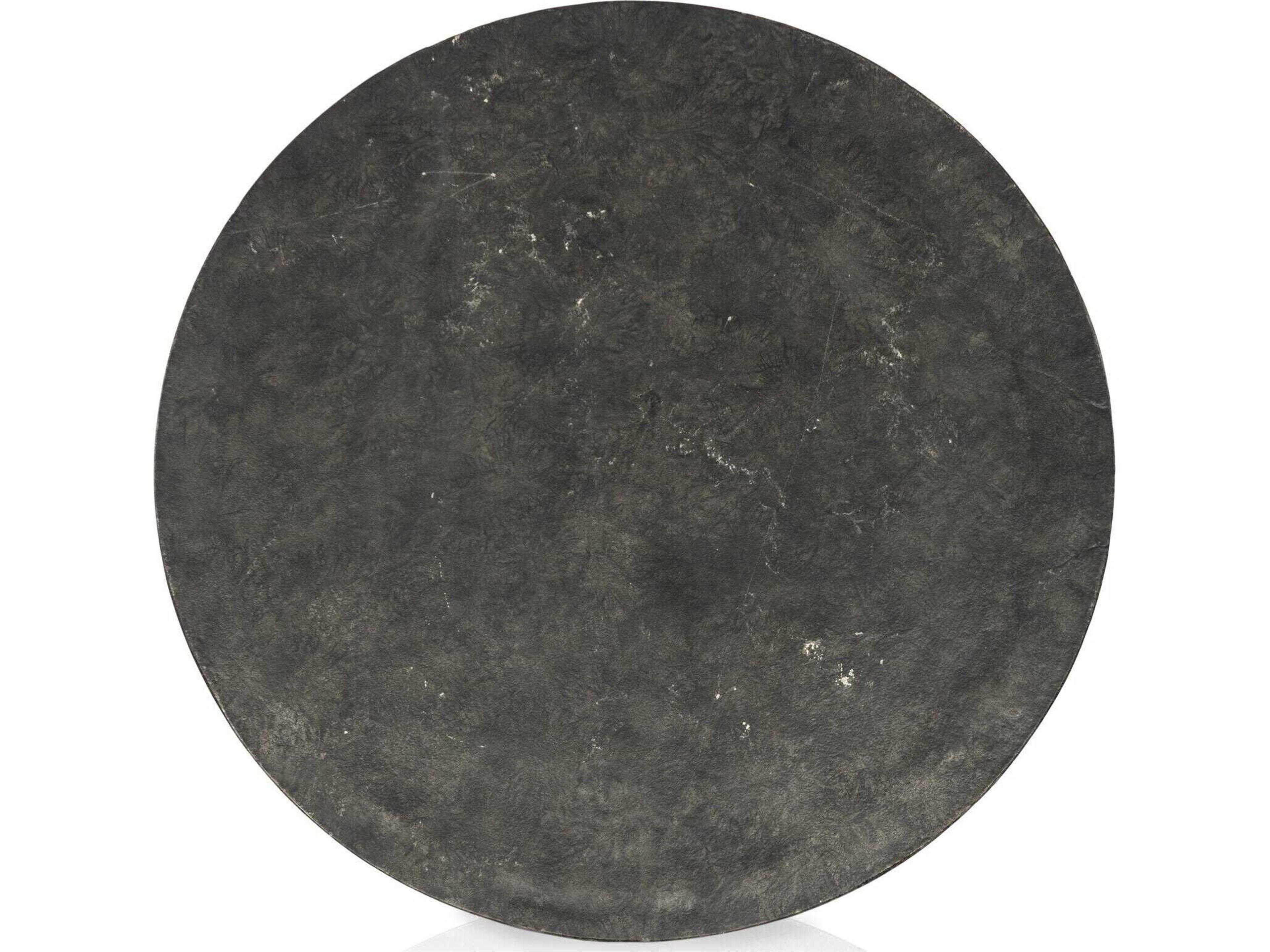 Four Hands Marlow Simone Raw Black Round Coffee Table