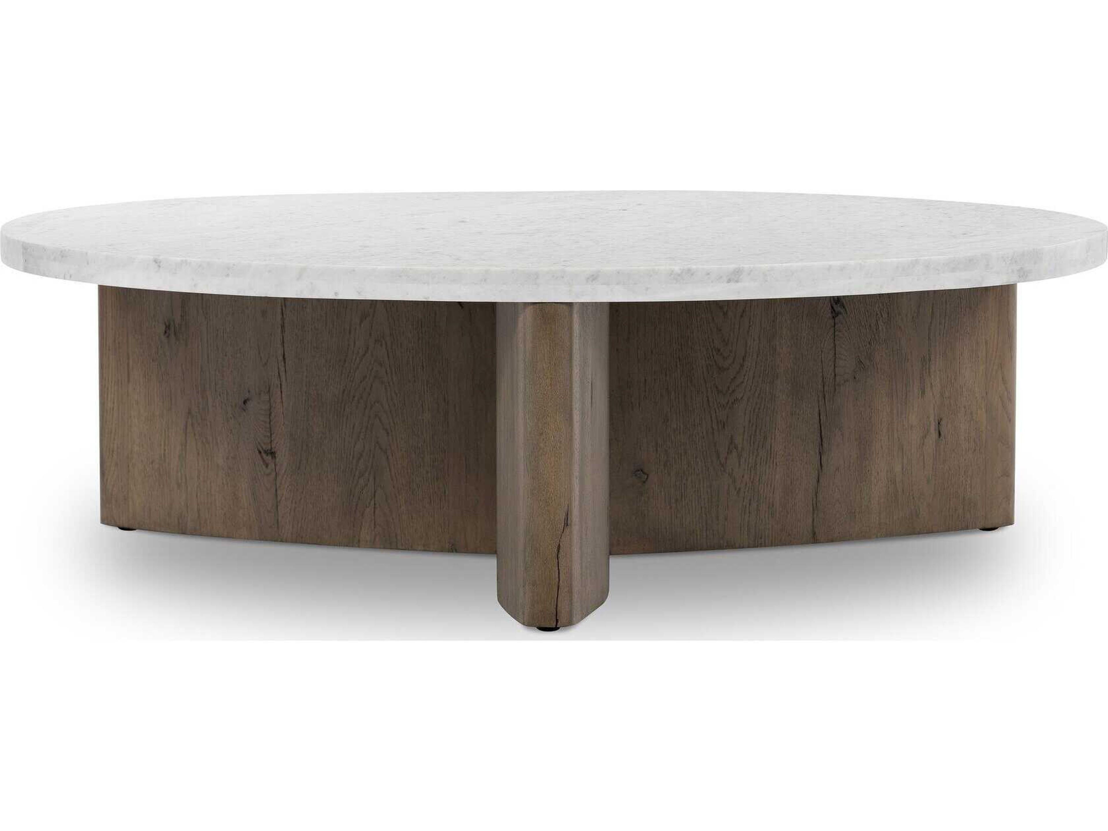 Four Hands Bina Toli Italian White Marble Coffee Table