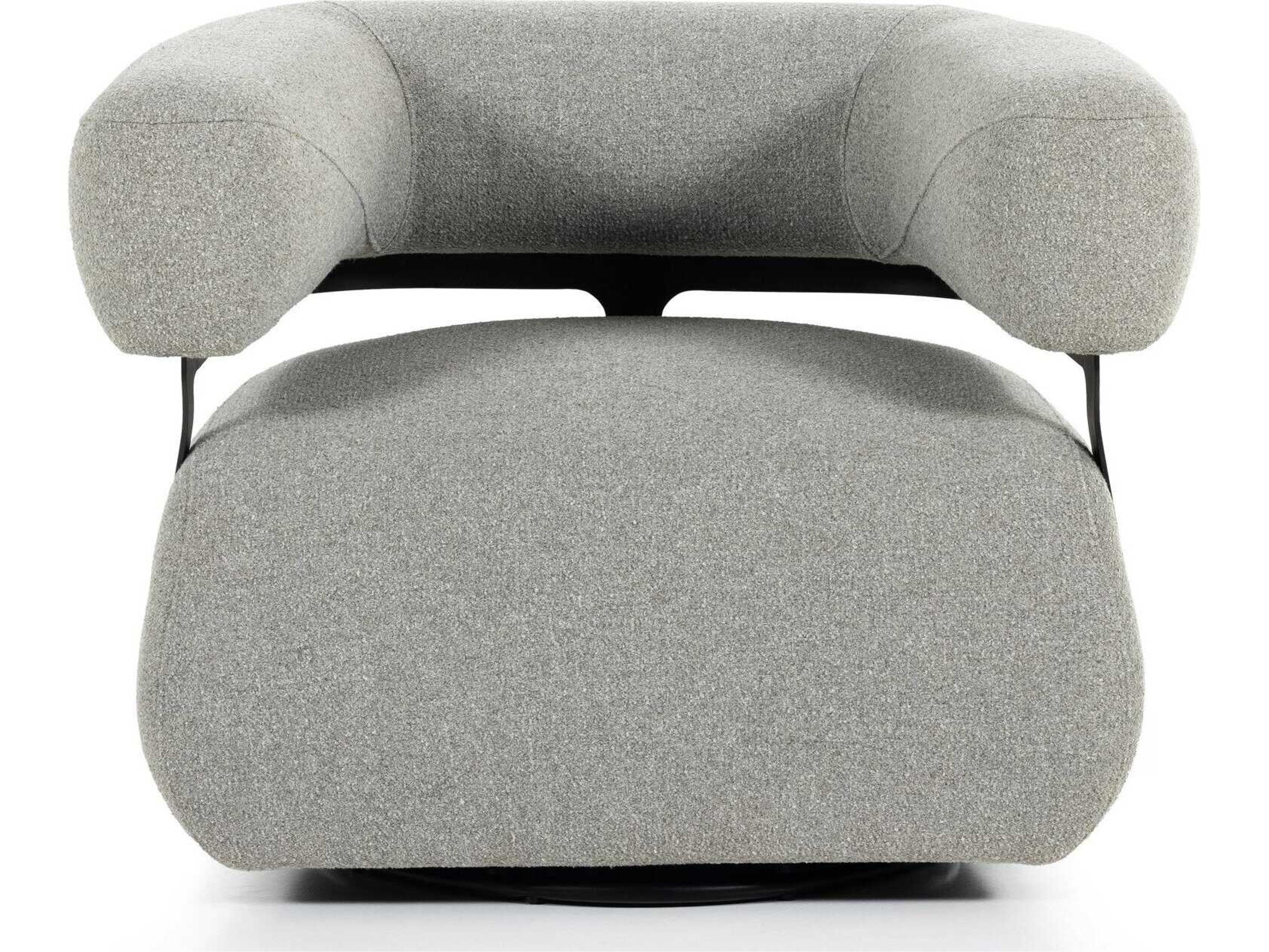 Four Hands Bina Gareth Swivel Gray Fabric Accent Chair