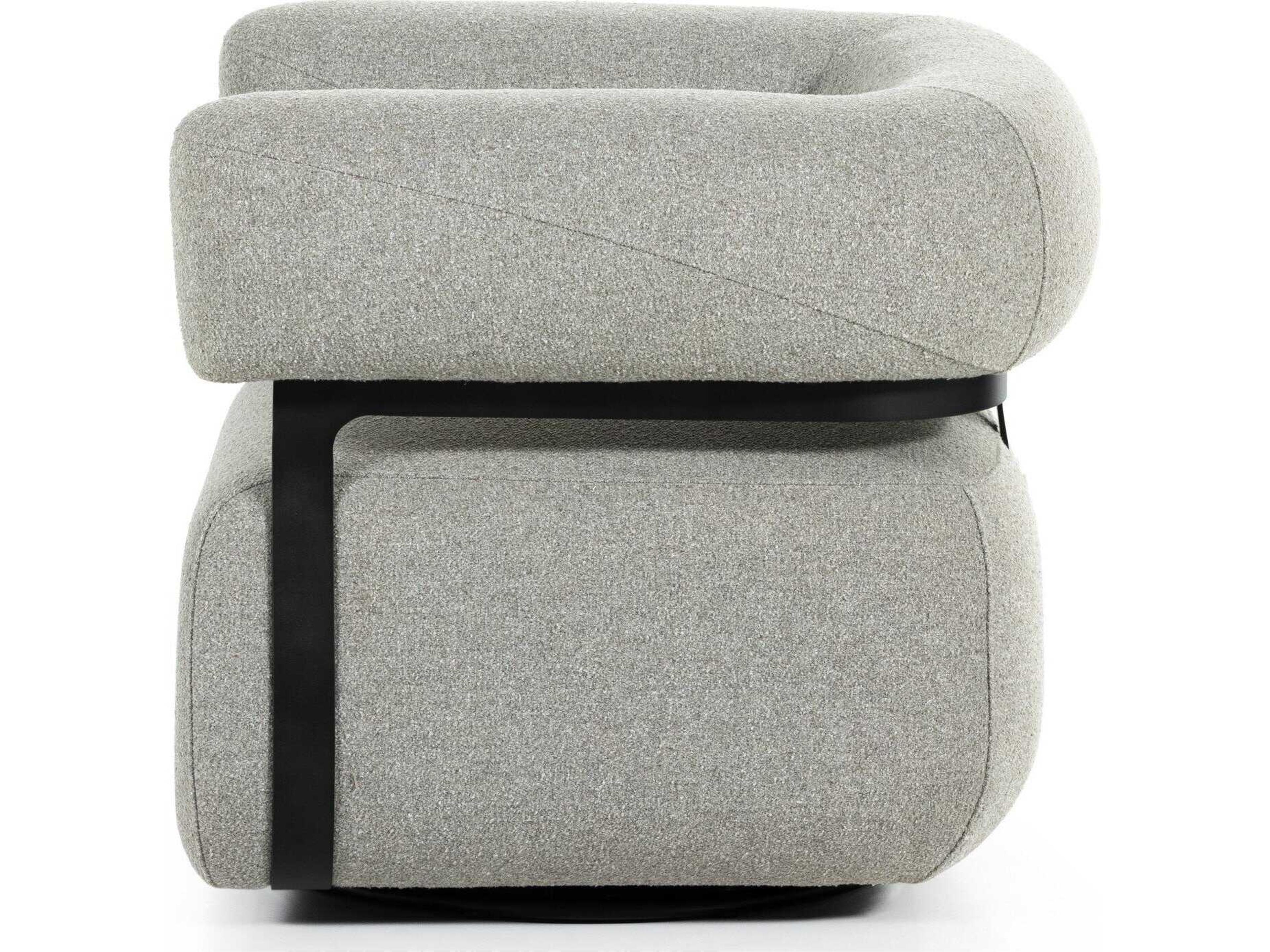 Four Hands Bina Gareth Swivel Gray Fabric Accent Chair