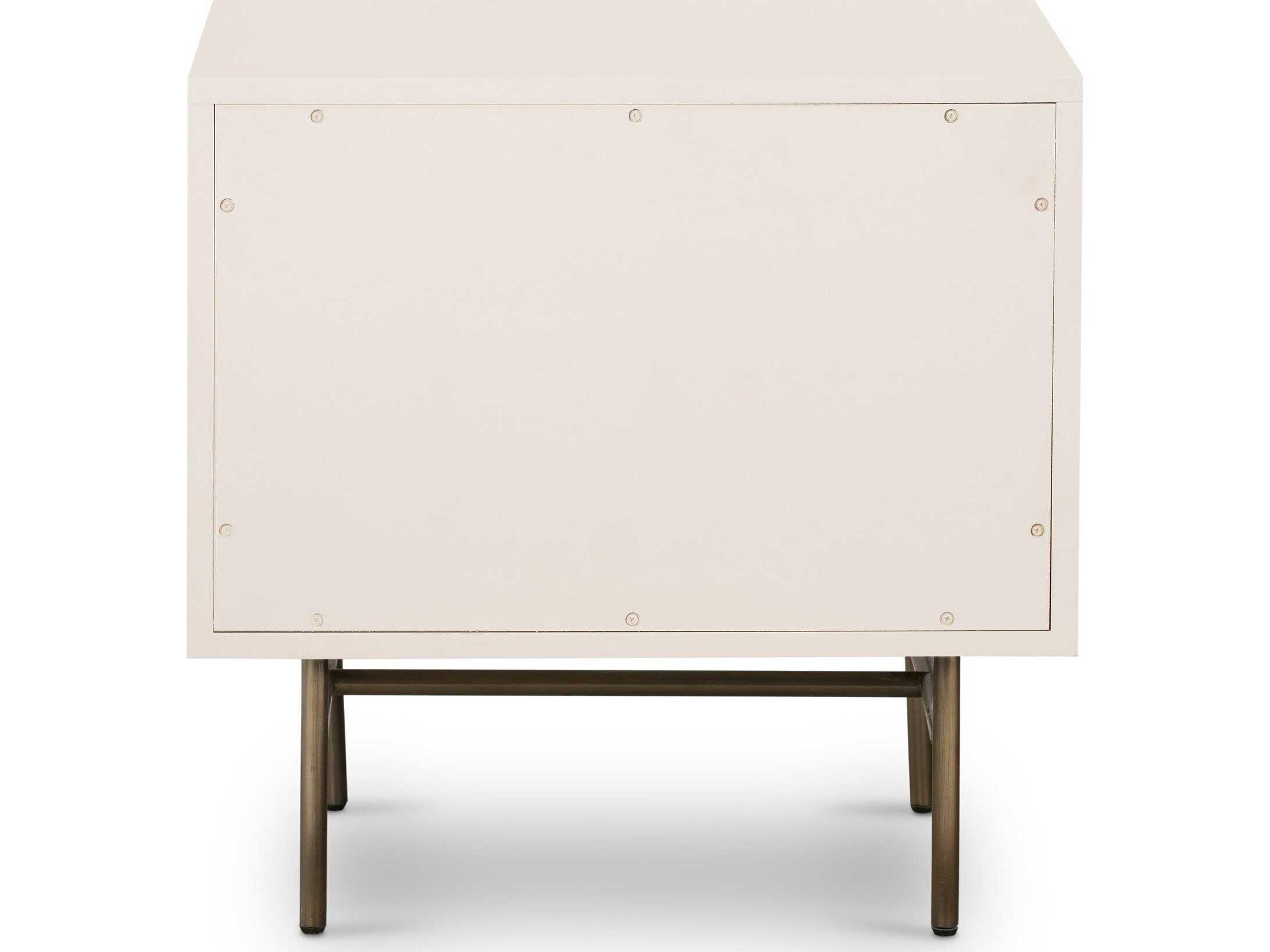 Luxecor Globetrotter Luella 2-Drawers White Hardwood Nightstand