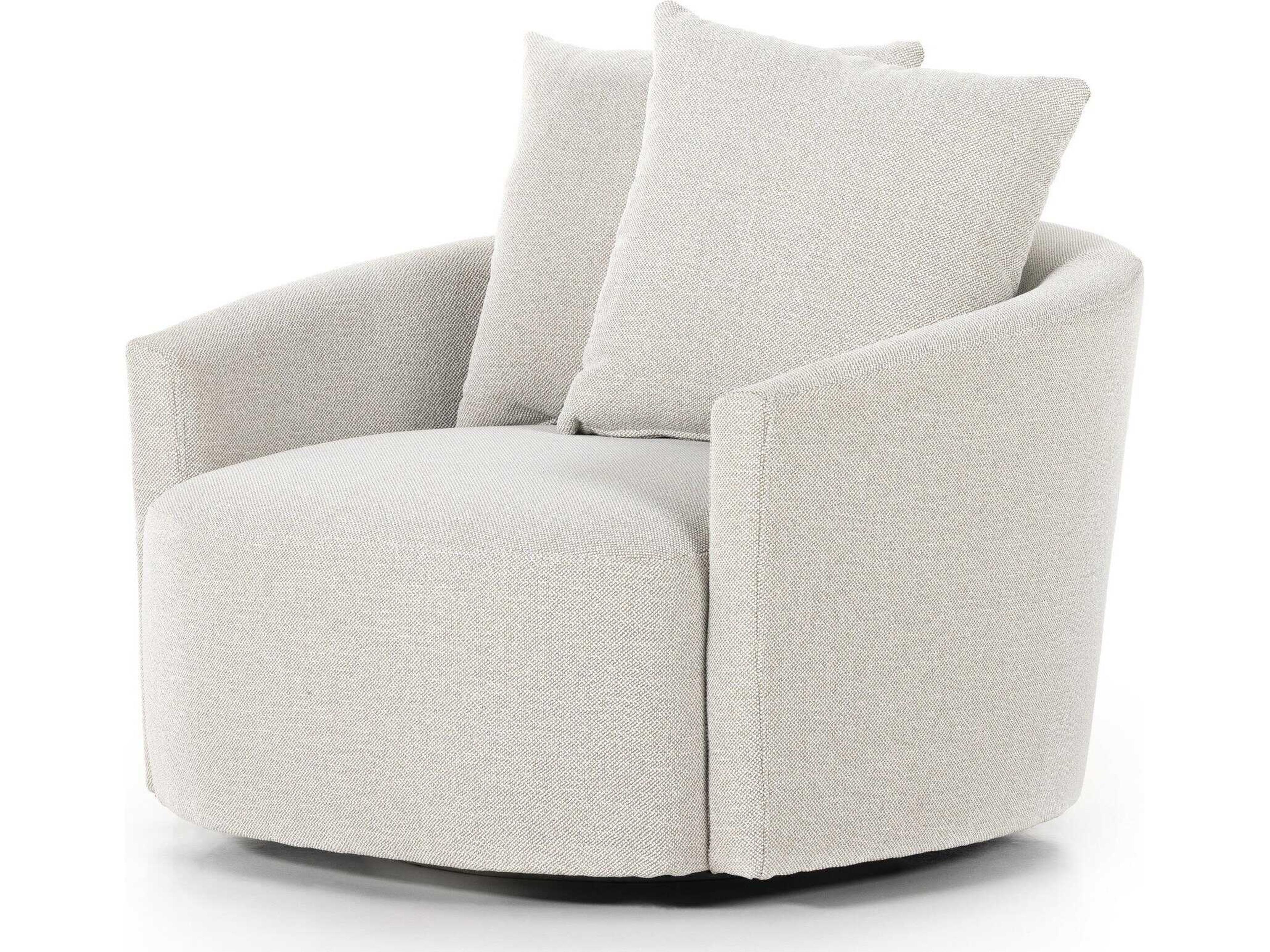 Atelier C Chloe Swivel Cream Fabric Accent Chair